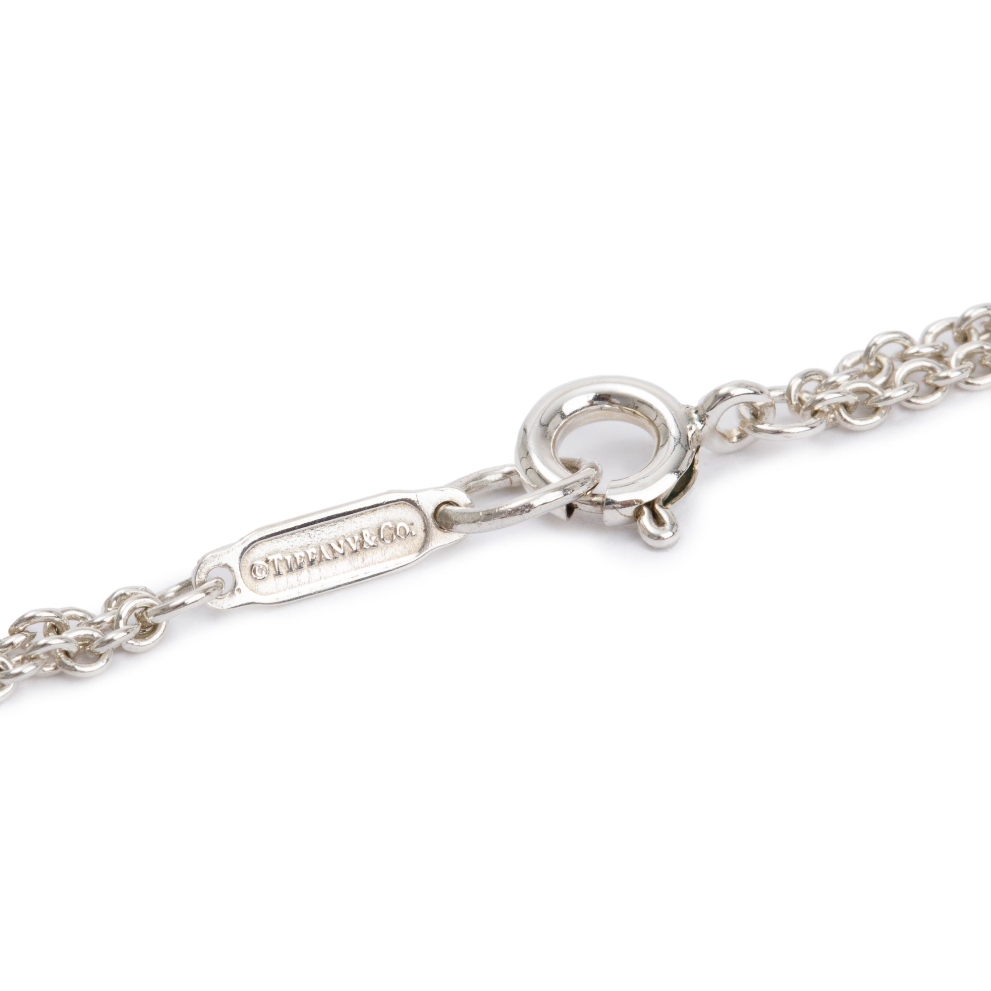 Tiffany & Co. Sterling Silver Blue Enamel Infinity Pendant Necklace