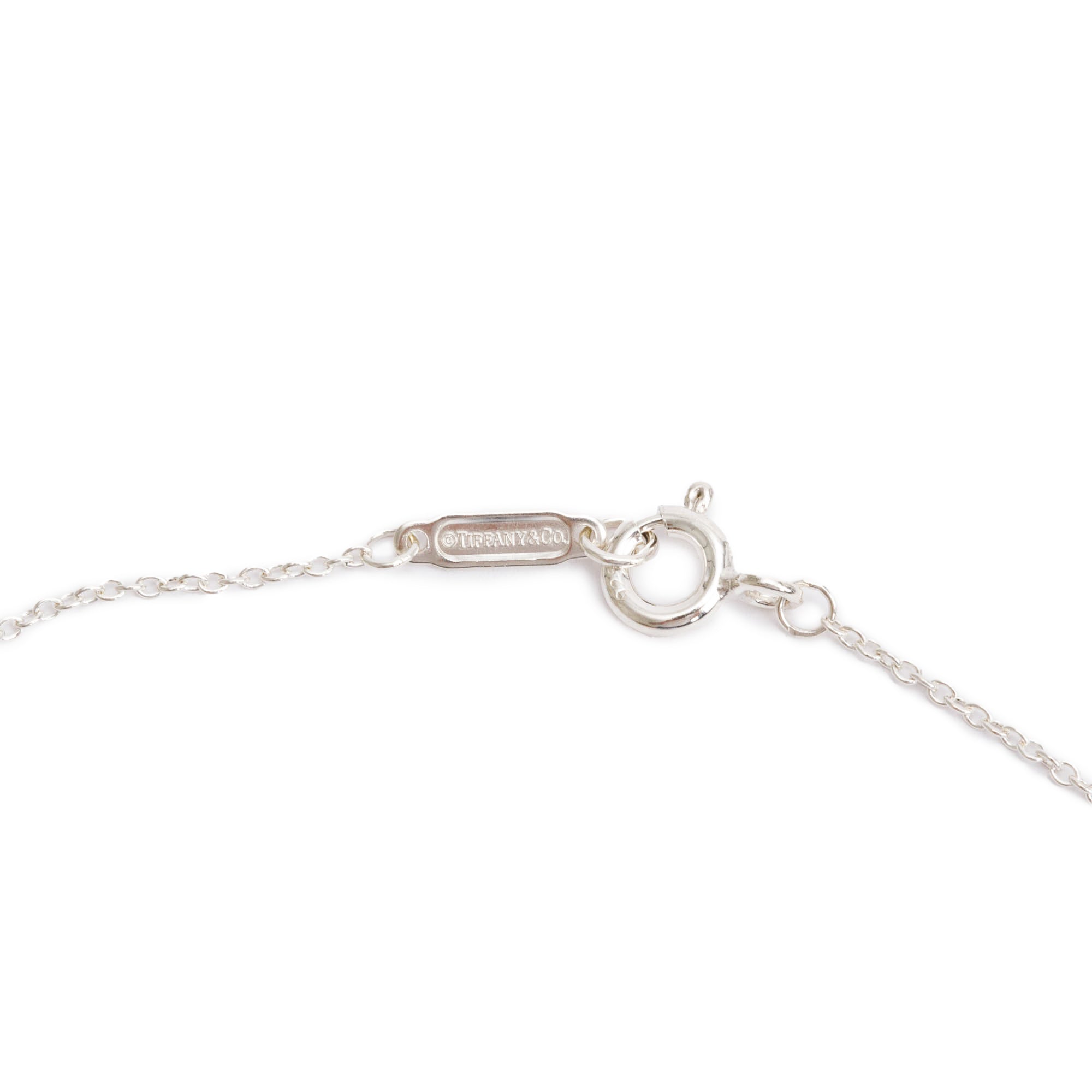 Tiffany & Co. Sterling Silver Blue Enamel Mini Heart Key Pendant Necklace