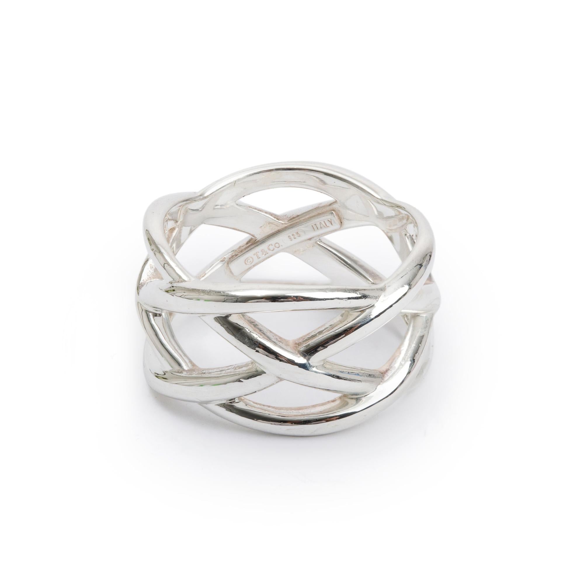 Tiffany & Co. Sterling Silver Celtic Knot Band, Ring Size 8.25