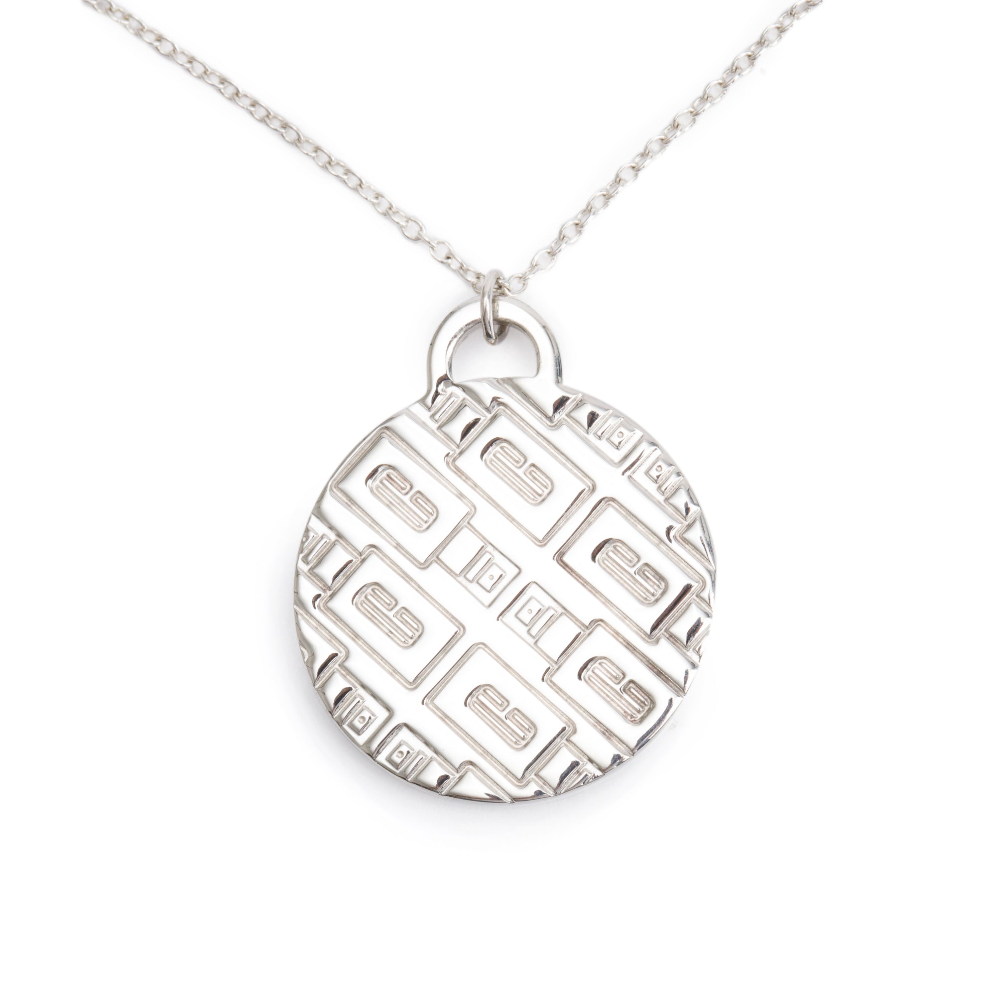 Tiffany & Co. Sterling Silver Clinique Round Pendant Necklace