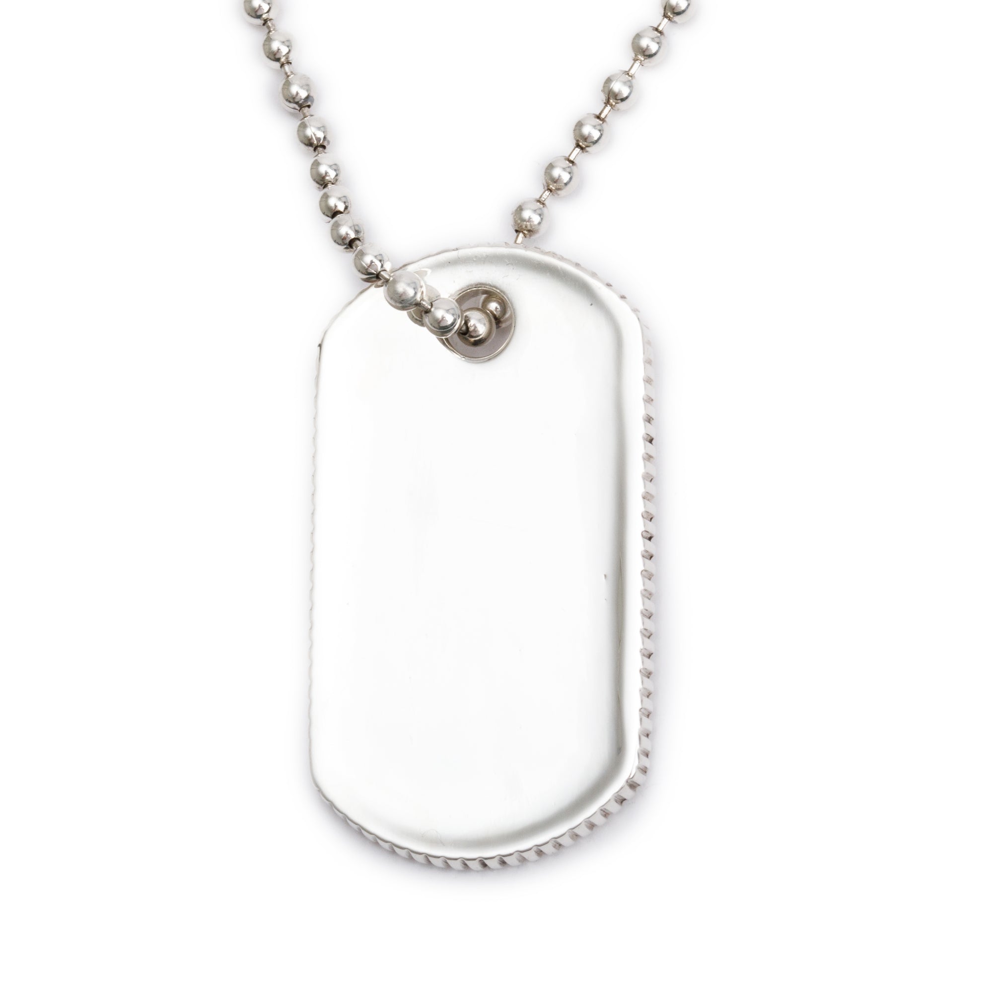 Tiffany & Co. Sterling Silver Coin Edge Dog Tag Pendant Necklace