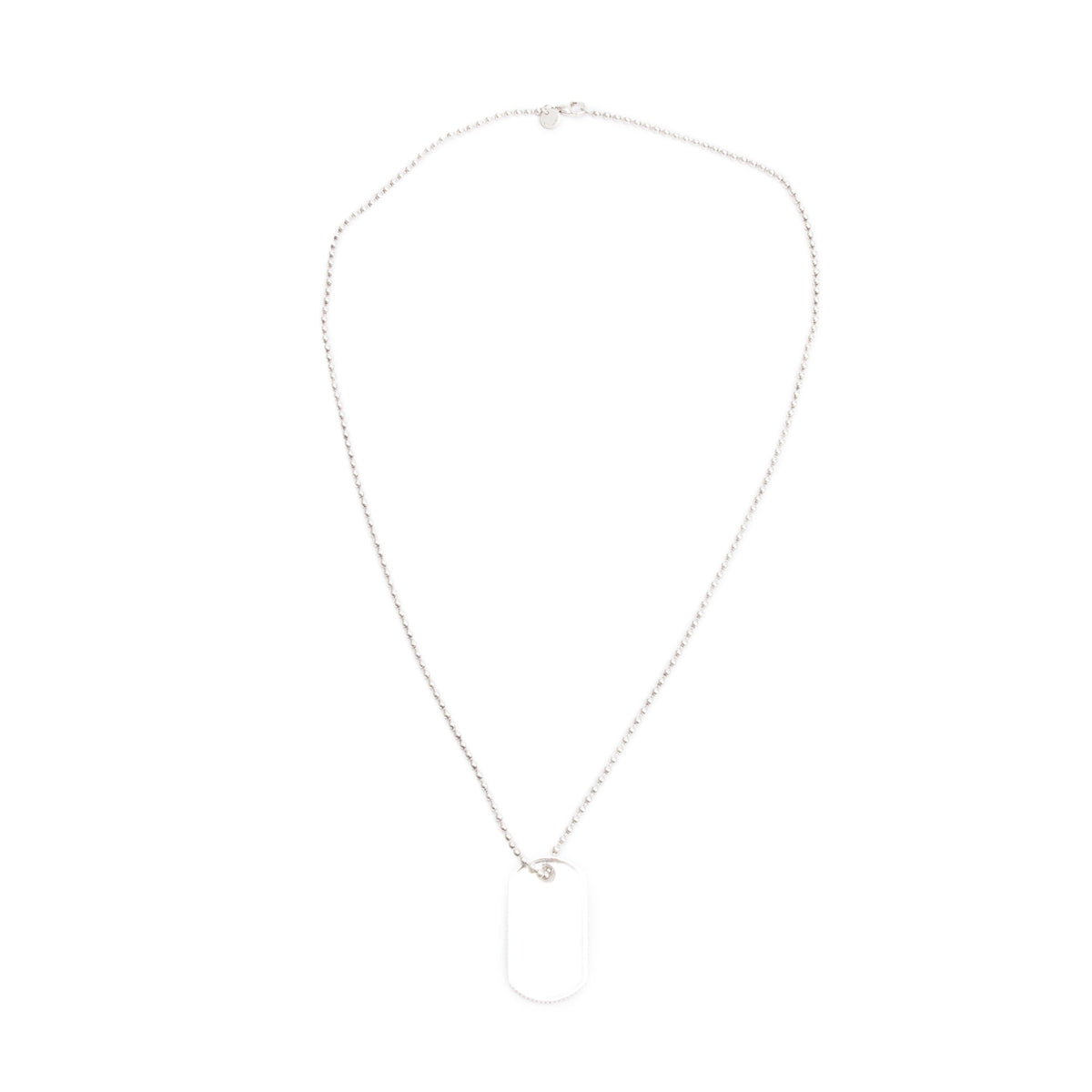 Tiffany Sterling Silver Coin Edge Dog Tag Pendant Necklace