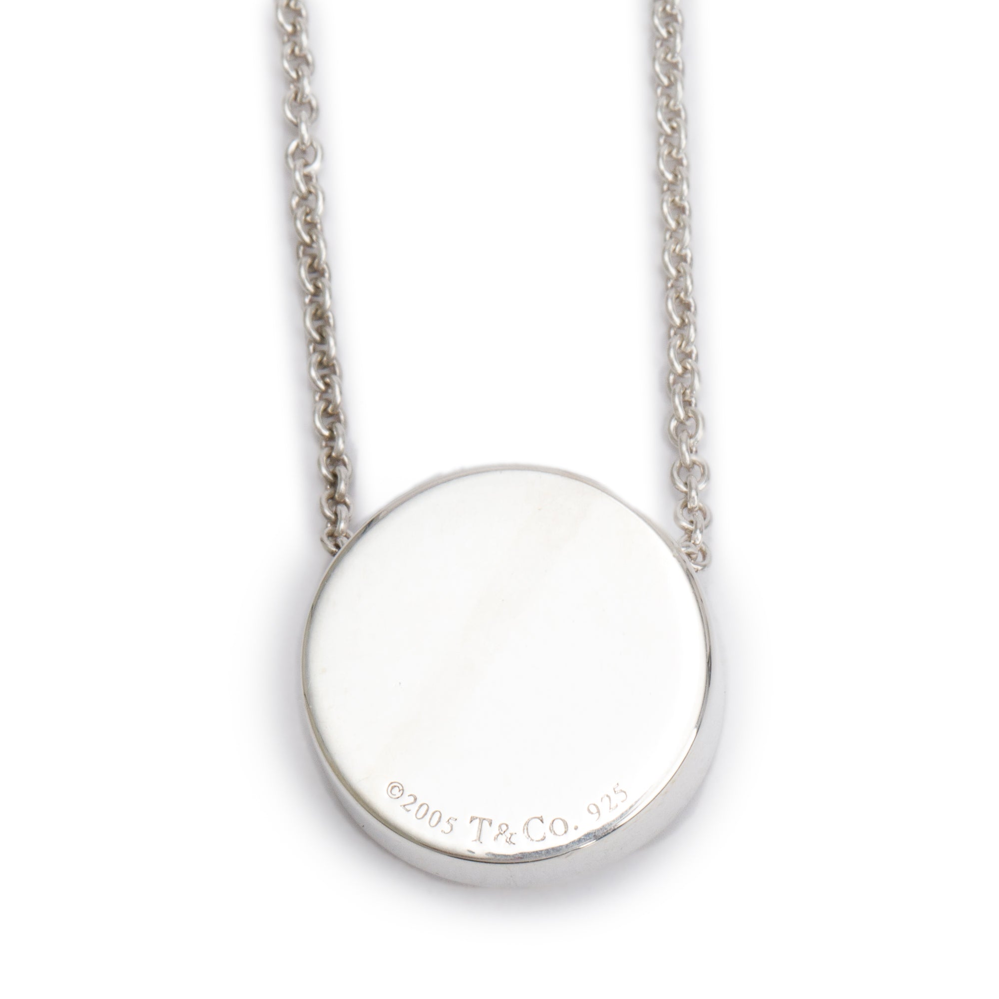 Tiffany & Co. Sterling Silver Concave Circle Pendant Necklace