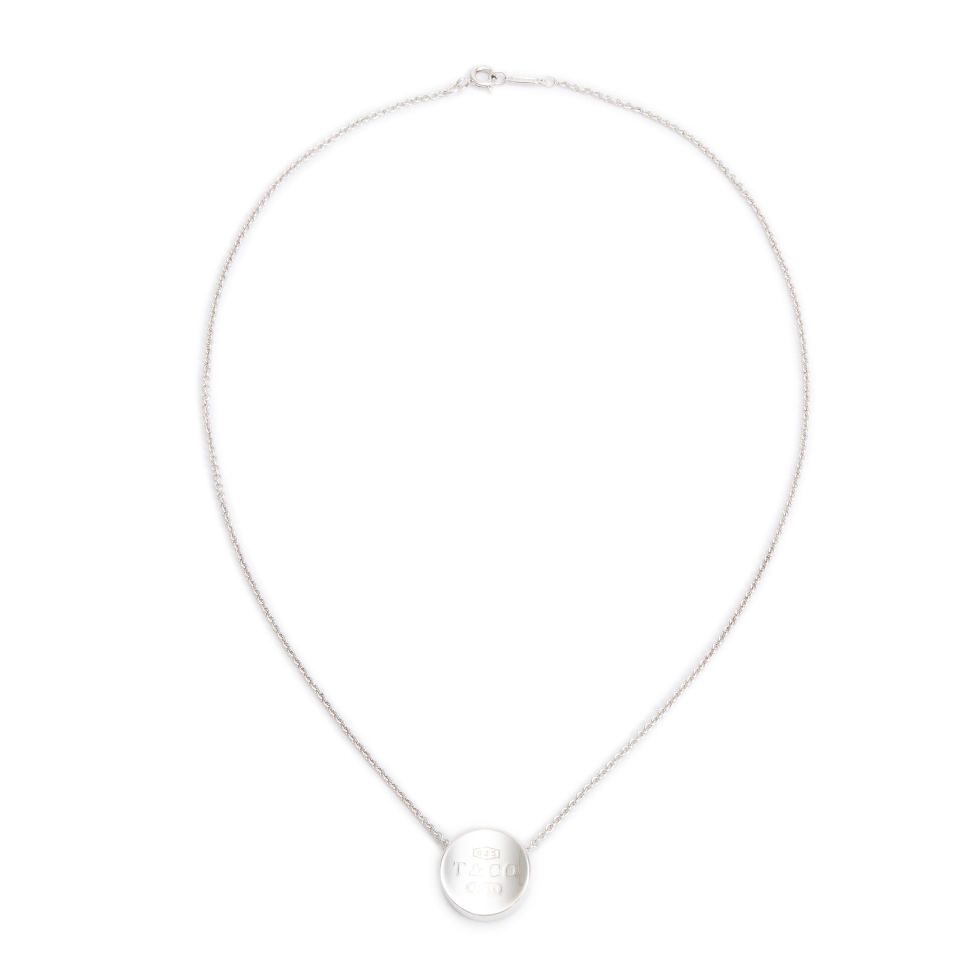 Tiffany & Co. Sterling Silver Concave Circle Pendant Necklace