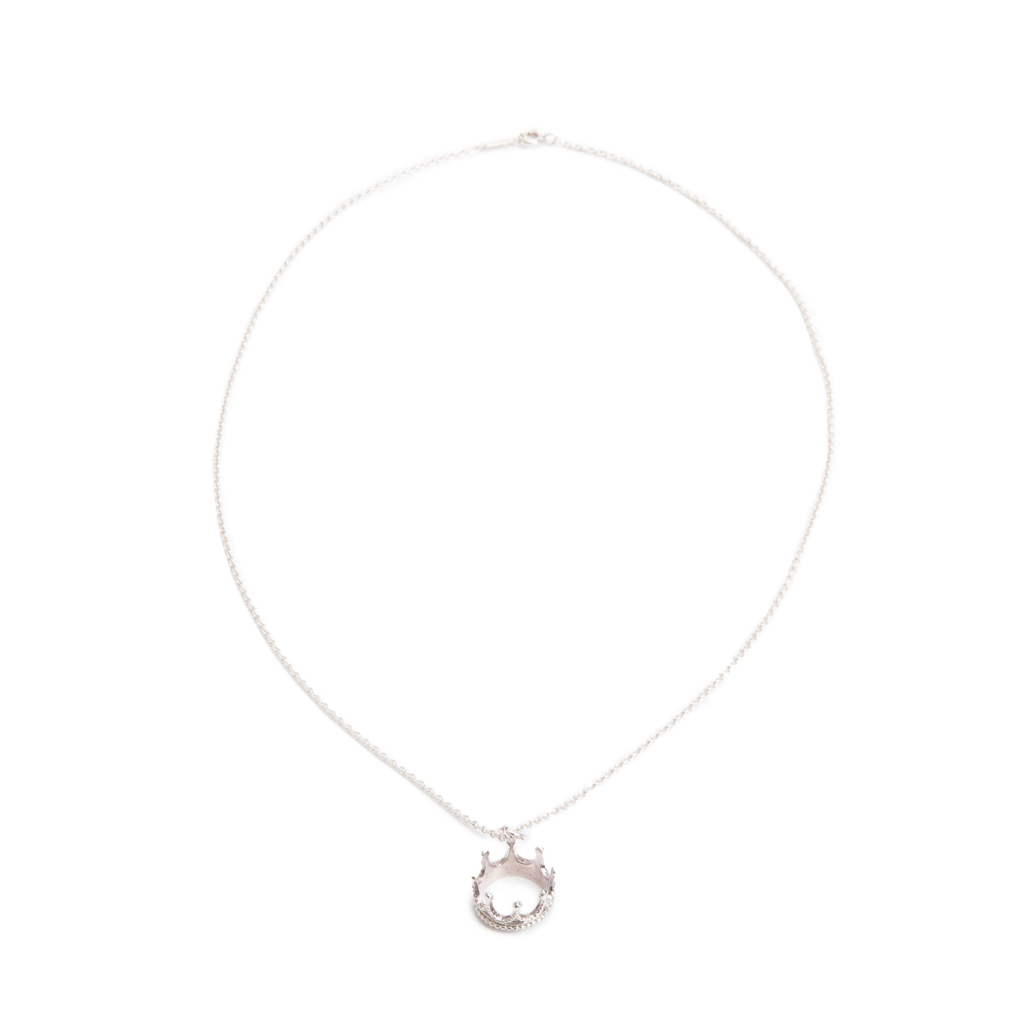 Tiffany & Co. Sterling Silver Crown Charm Pendant Necklace