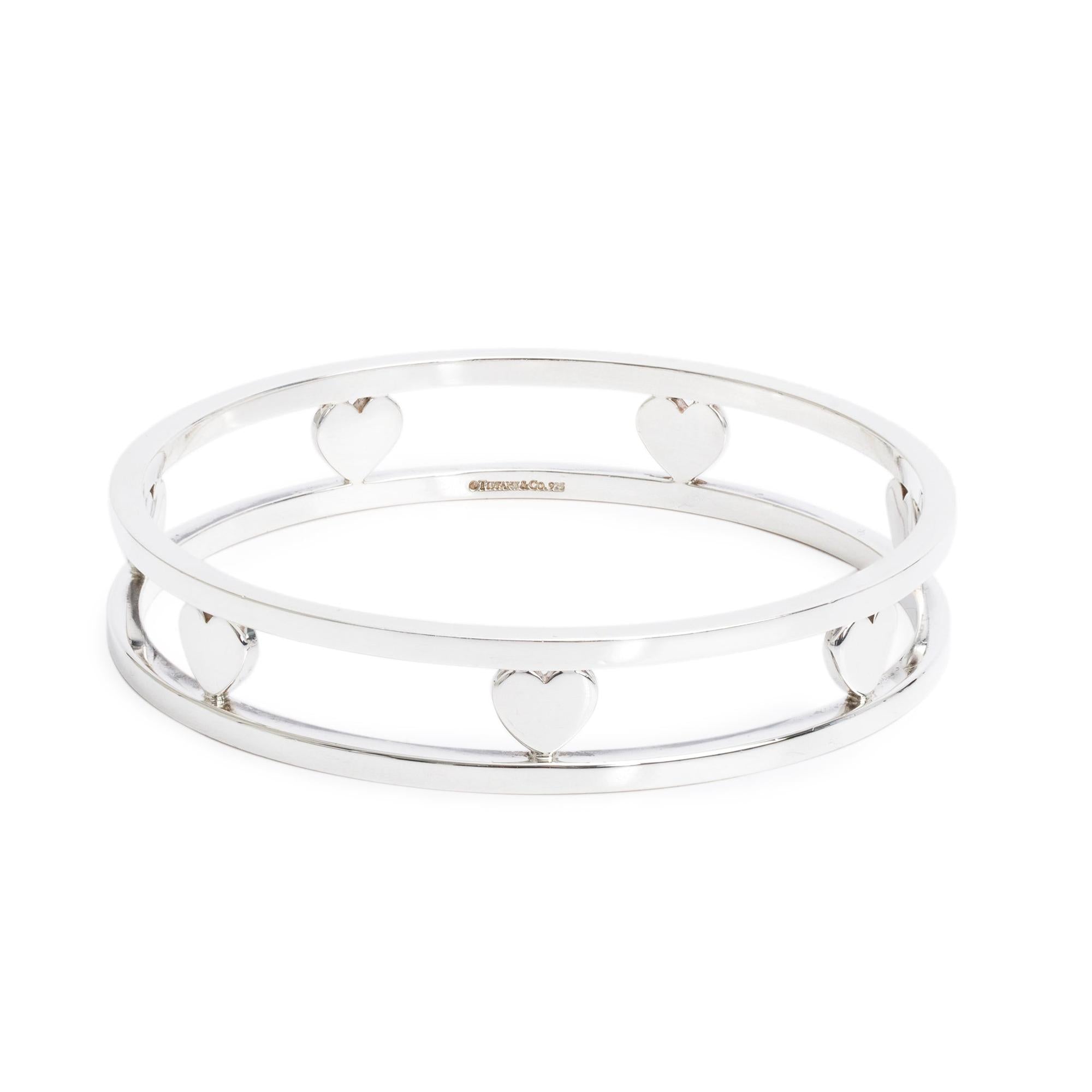Tiffany & Co. Sterling Silver Cut-Out Heart Bangle Bracelet