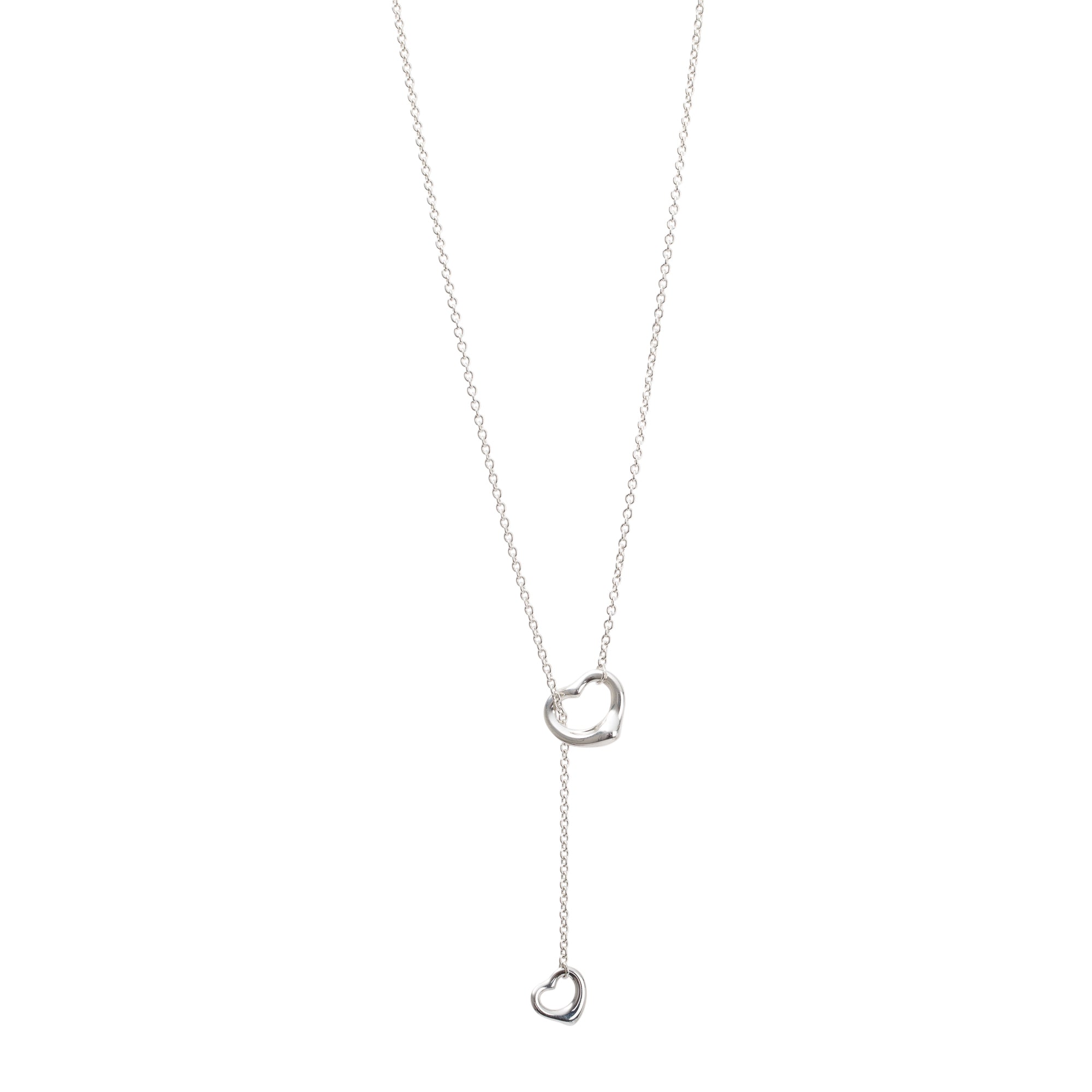 Tiffany & Co. Sterling Silver Elsa Peretti Open Heart Lariat