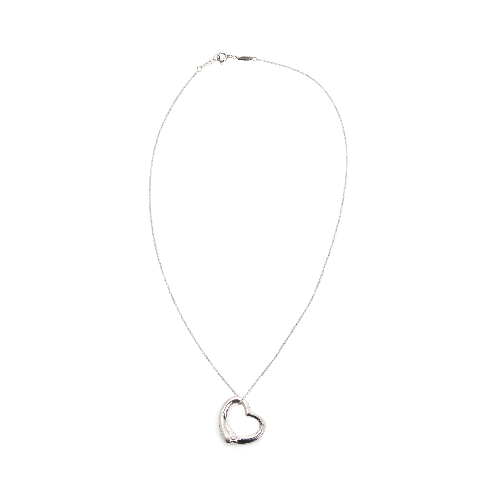 Tiffany & Co. Sterling Silver Elsa Peretti Open Heart Pendant Necklace, 22 MM