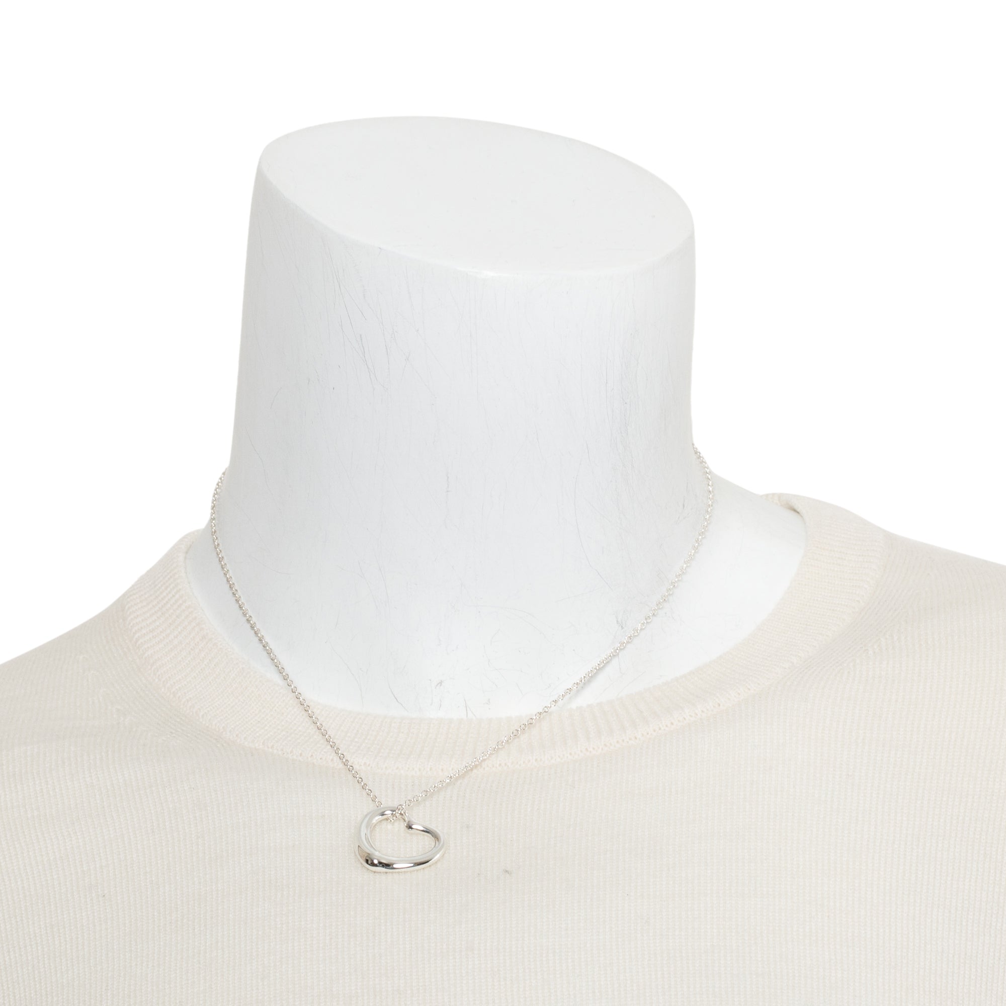 Tiffany & Co. Sterling Silver Elsa Peretti Open Heart Pendant Necklace, 22 MM