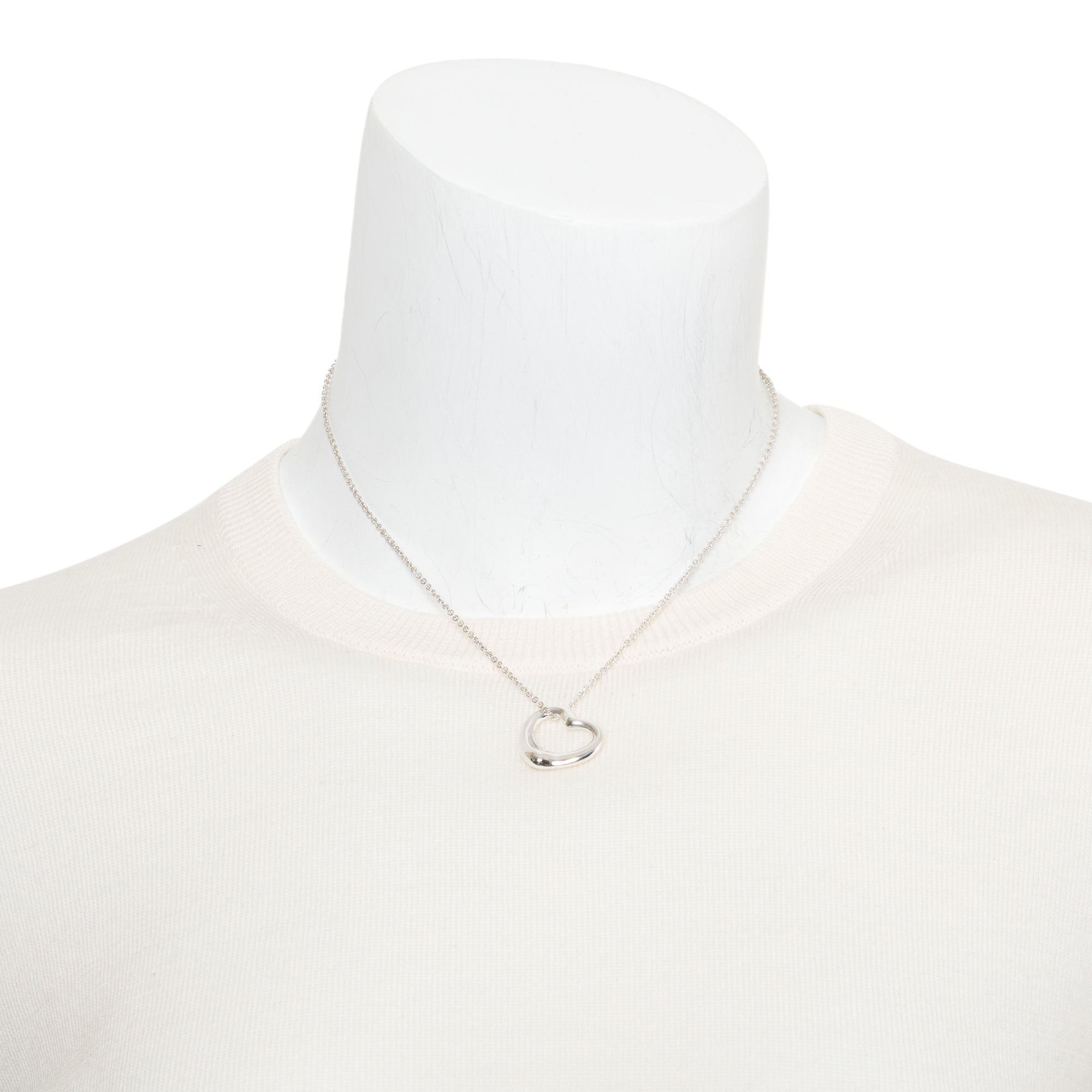 Tiffany & Co. Sterling Silver Elsa Peretti Open Heart Pendant Necklace, 22 MM