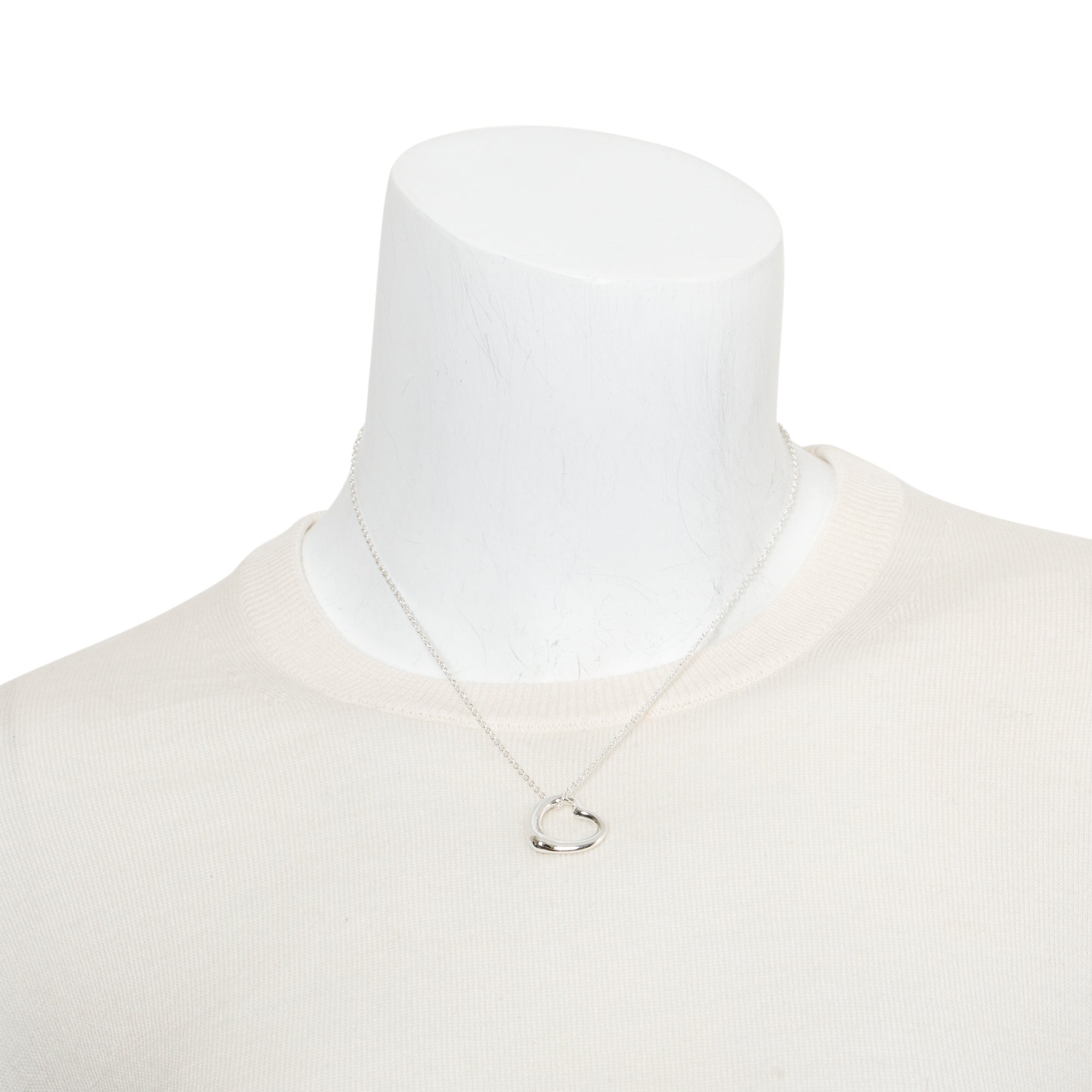 Tiffany & Co. Sterling Silver Elsa Peretti Open Heart Pendant Necklace, 22 MM