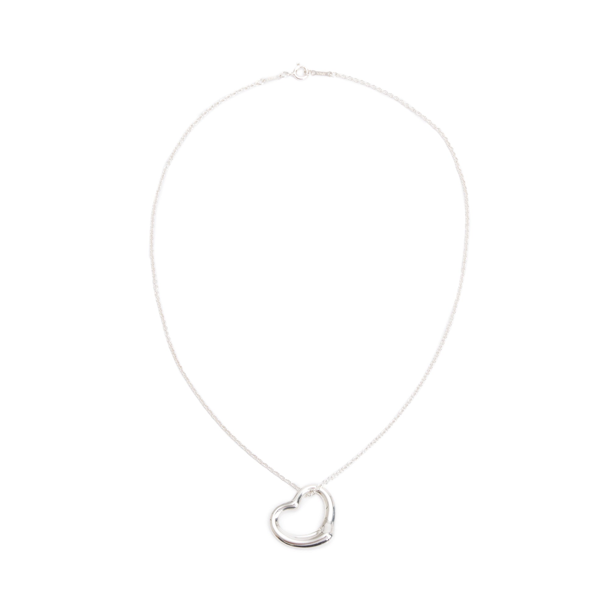 Tiffany & Co. Sterling Silver Elsa Peretti Open Heart Pendant Necklace, 22 MM