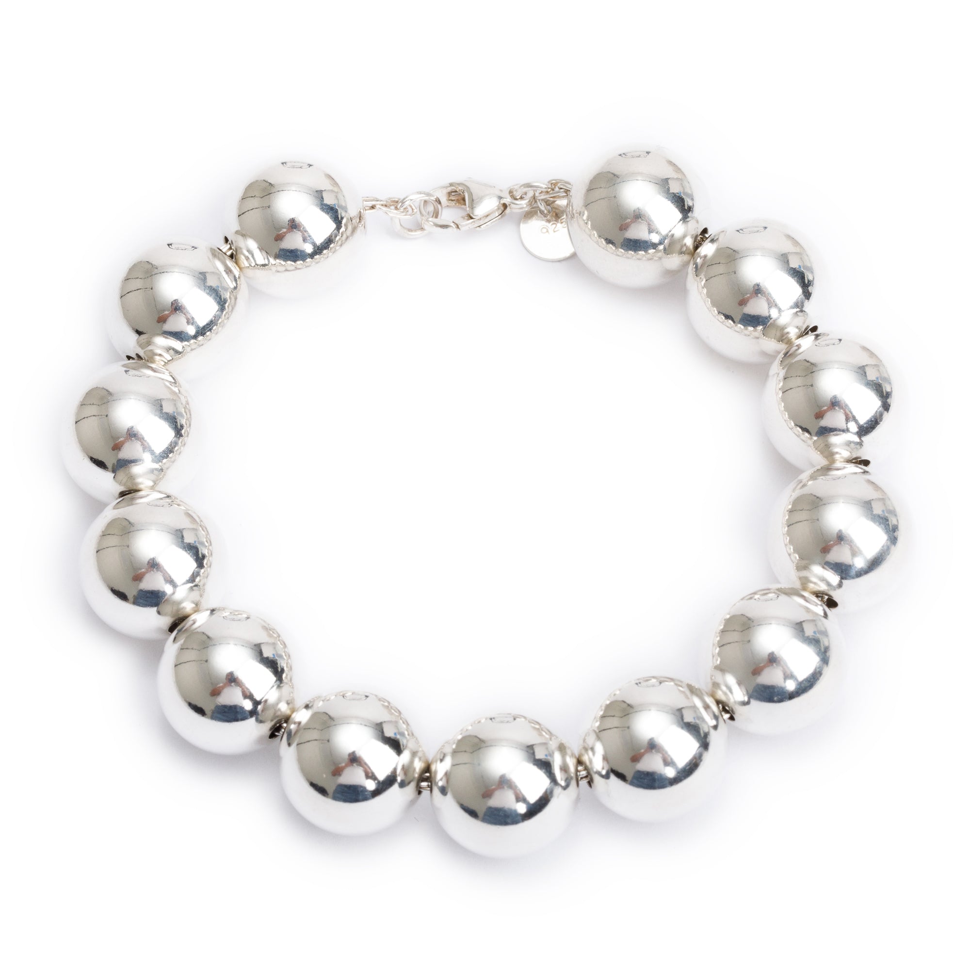 Tiffany & Co. Sterling Silver Extra Large 14 MM HardWear Ball Bracelet