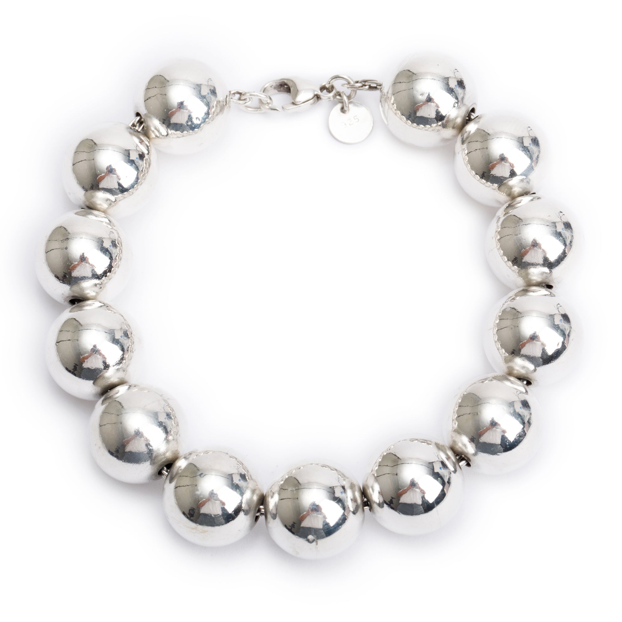 Tiffany & Co. Sterling Silver Extra Large 14 MM HardWear Ball Bracelet