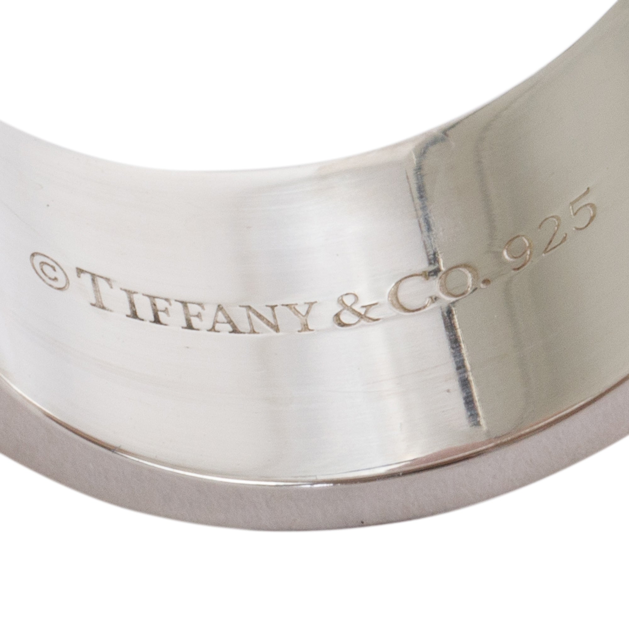 Tiffany & Co. Sterling Silver Fifth Ave 10MM Wide Notes Band Ring, Size 6.75