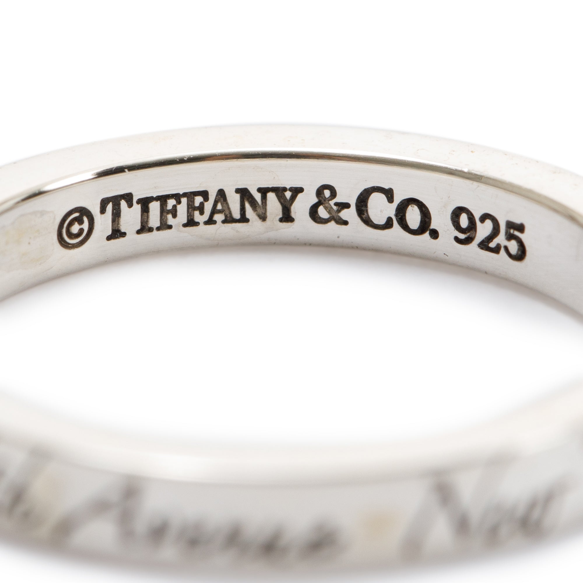 Tiffany & Co. Sterling Silver Fifth Ave Narrow Notes Band Ring