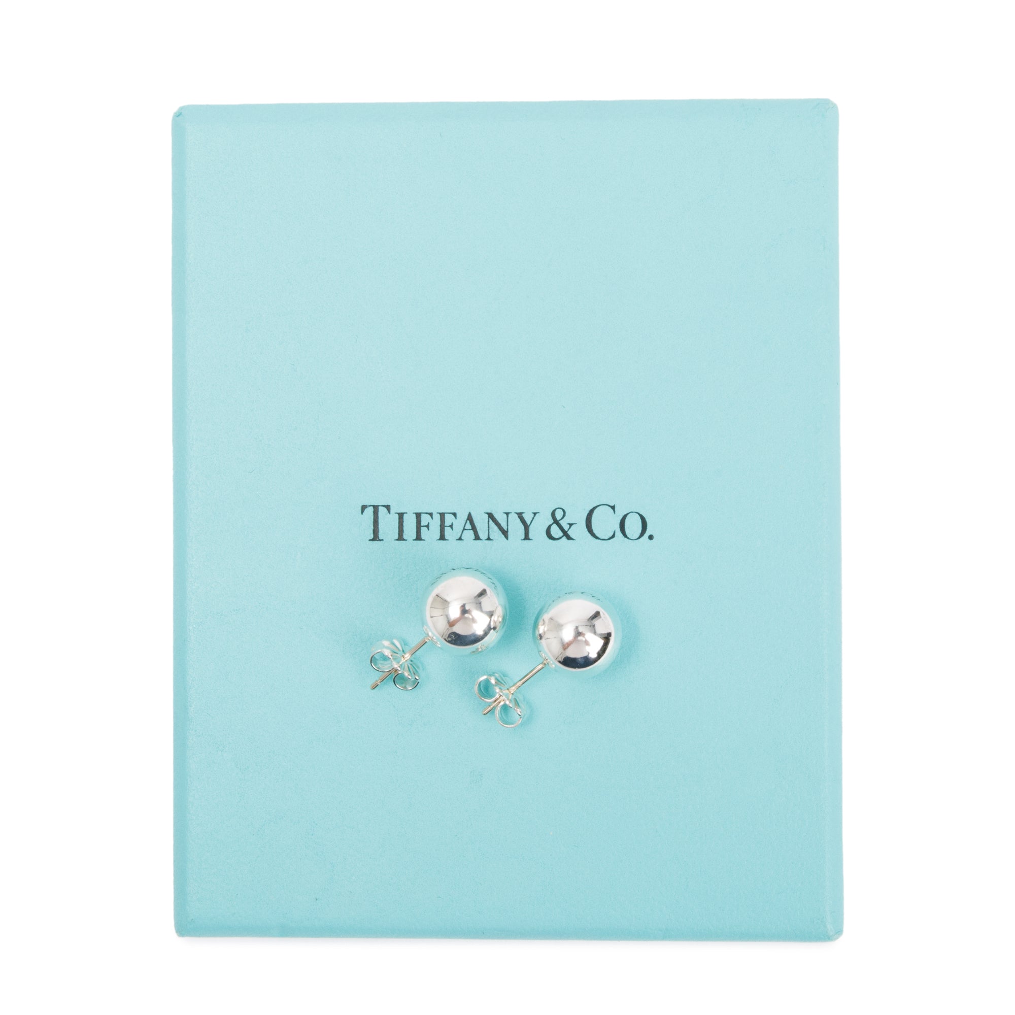 Tiffany & Co. Sterling Silver HardWear 10 MM Ball Earrings w/ Box