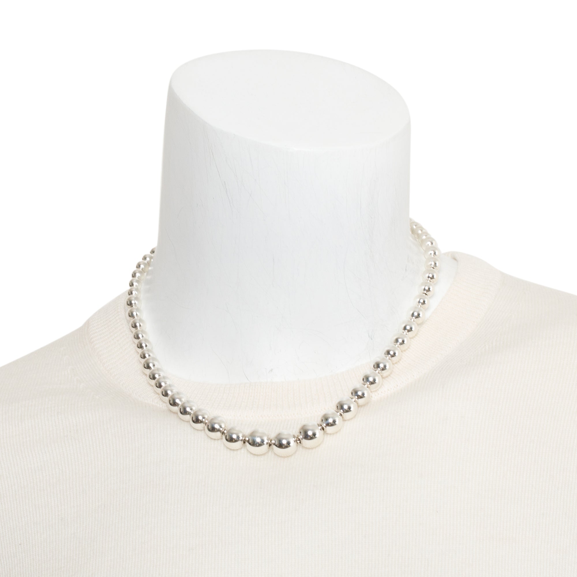 Tiffany & Co. Sterling Silver HardWear Graduated Ball Necklace