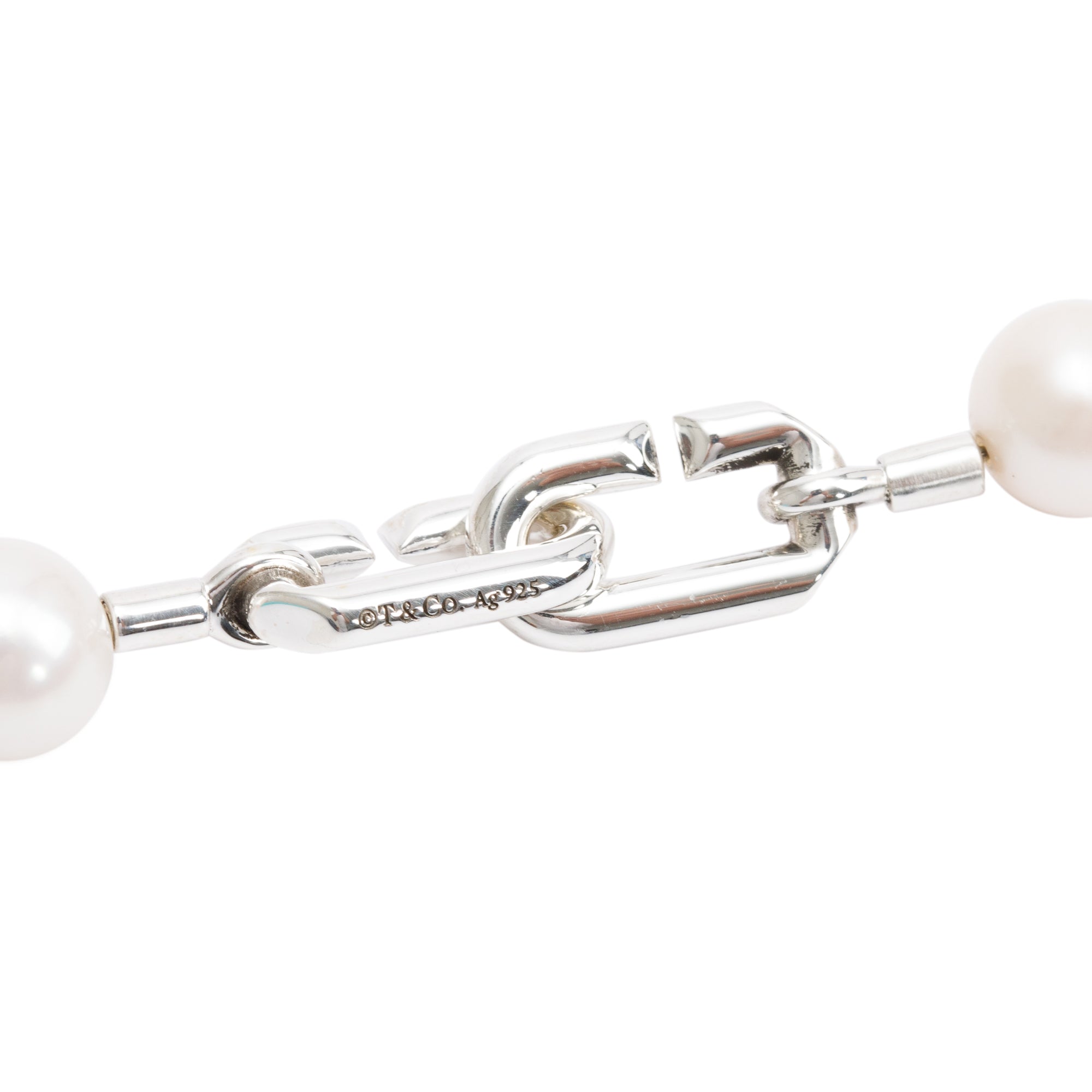 Tiffany & Co. Sterling Silver Hardwear Freshwater Pearl Necklace w/ Box