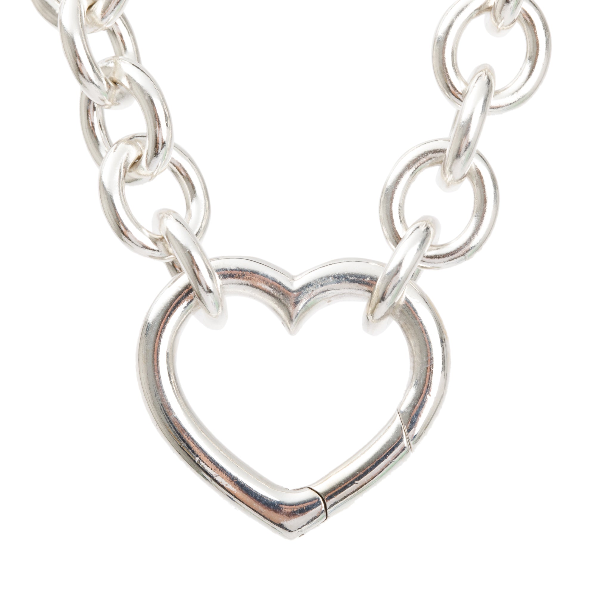 Tiffany & Co. Sterling Silver Heart Clasp Link Necklace