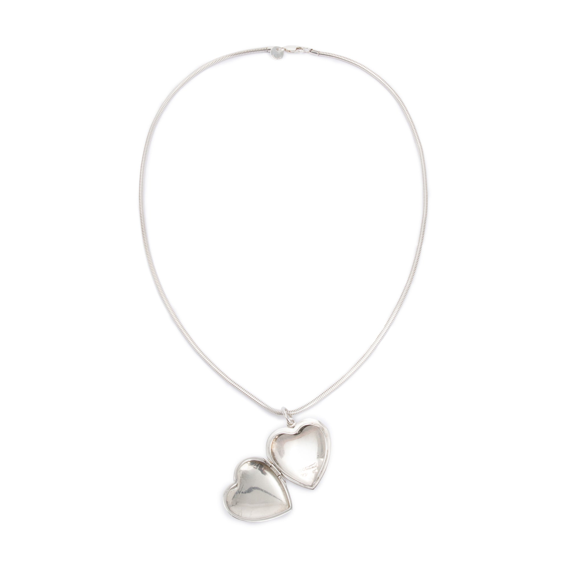 Tiffany & Co. Sterling Silver Heart Locket Pendant Necklace