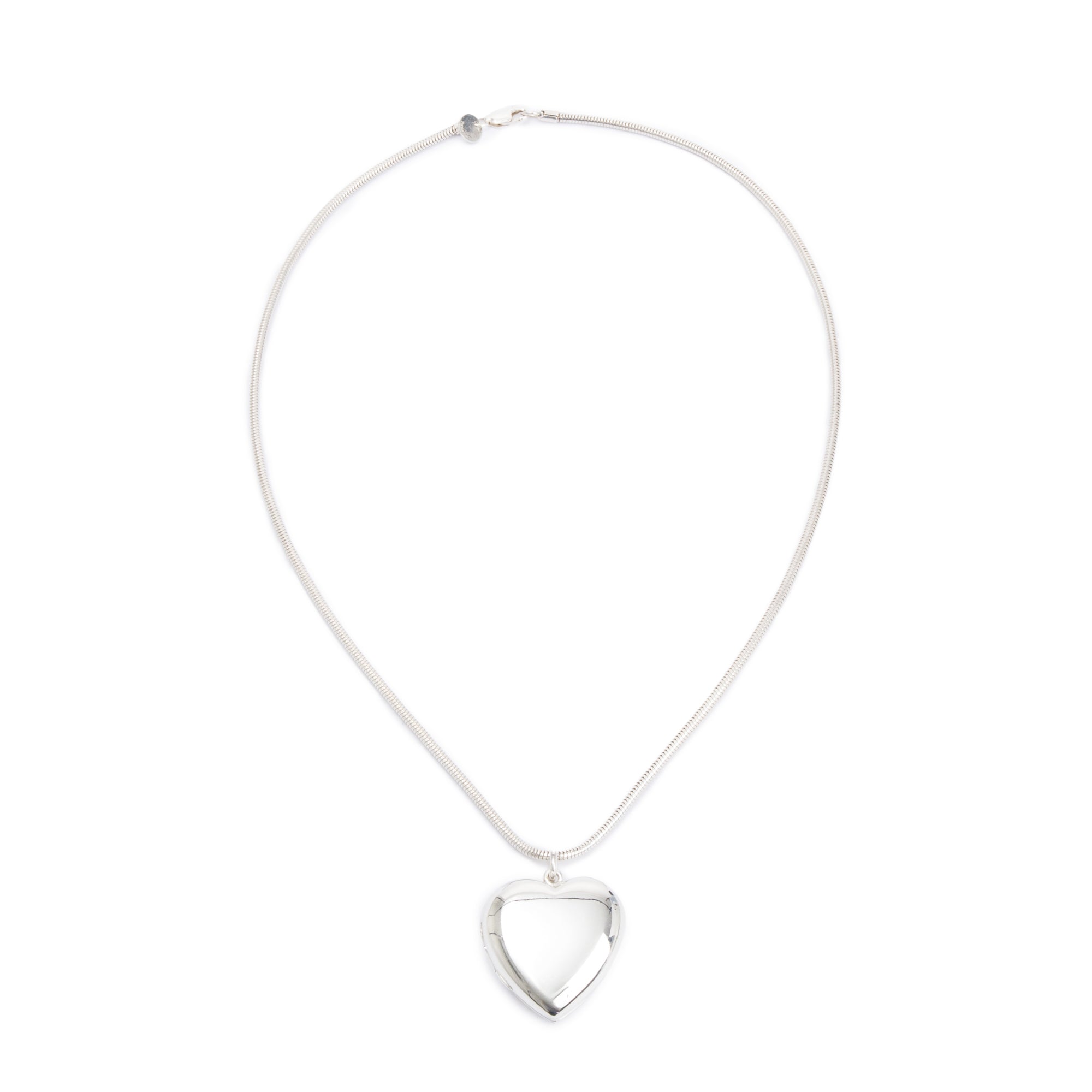 Tiffany & Co. Sterling Silver Heart Locket Pendant Necklace