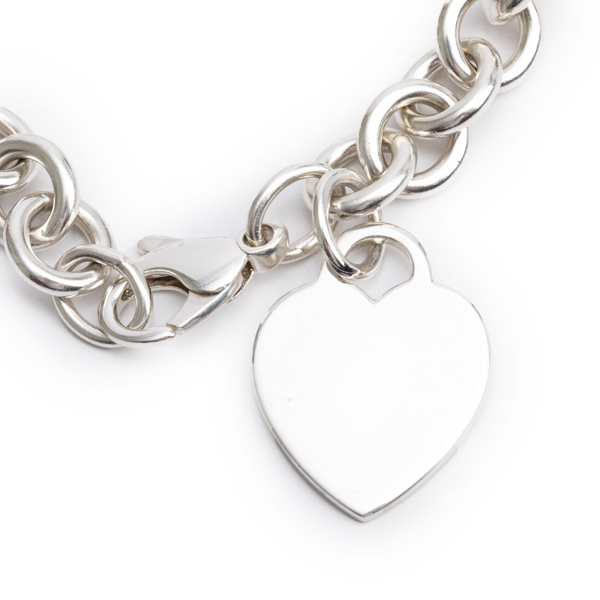 Tiffany & Co. Sterling Silver Heart Tag Charm Bracelet