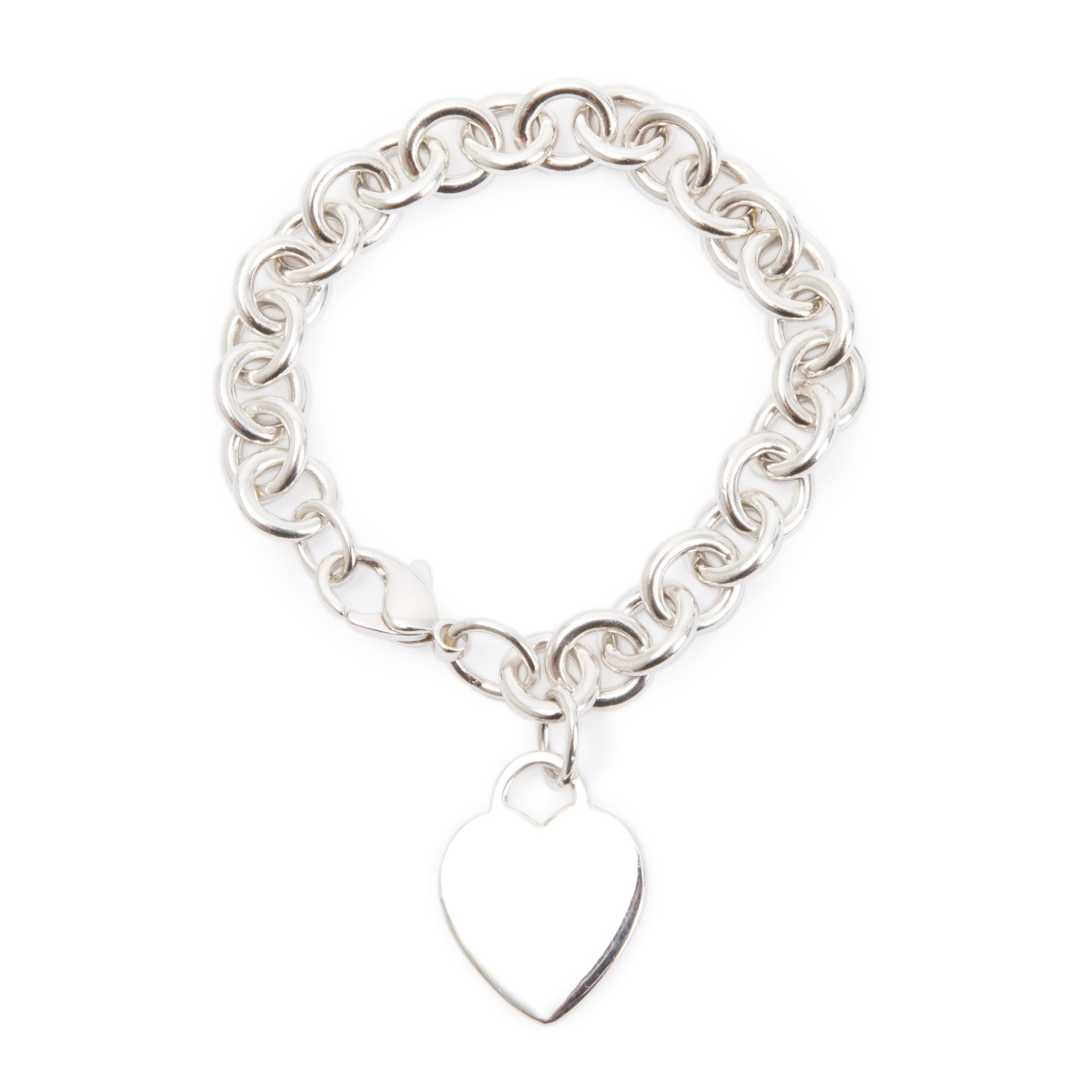 Tiffany & Co. Sterling Silver Heart Tag Charm Bracelet