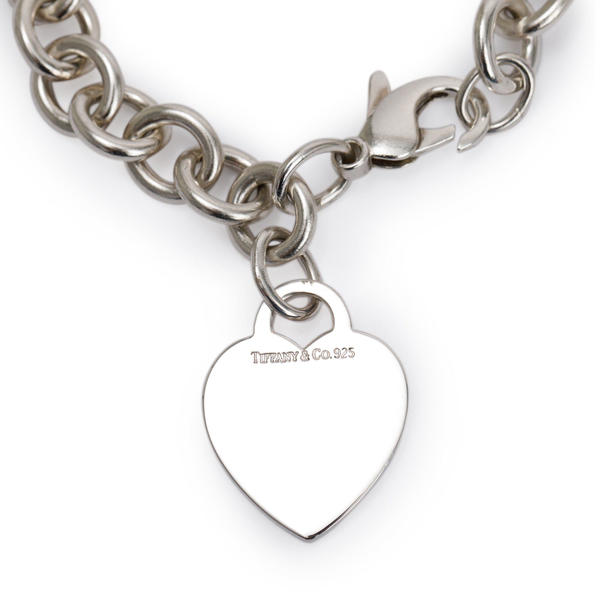 Tiffany & Co. Sterling Silver Heart Tag Charm Bracelet
