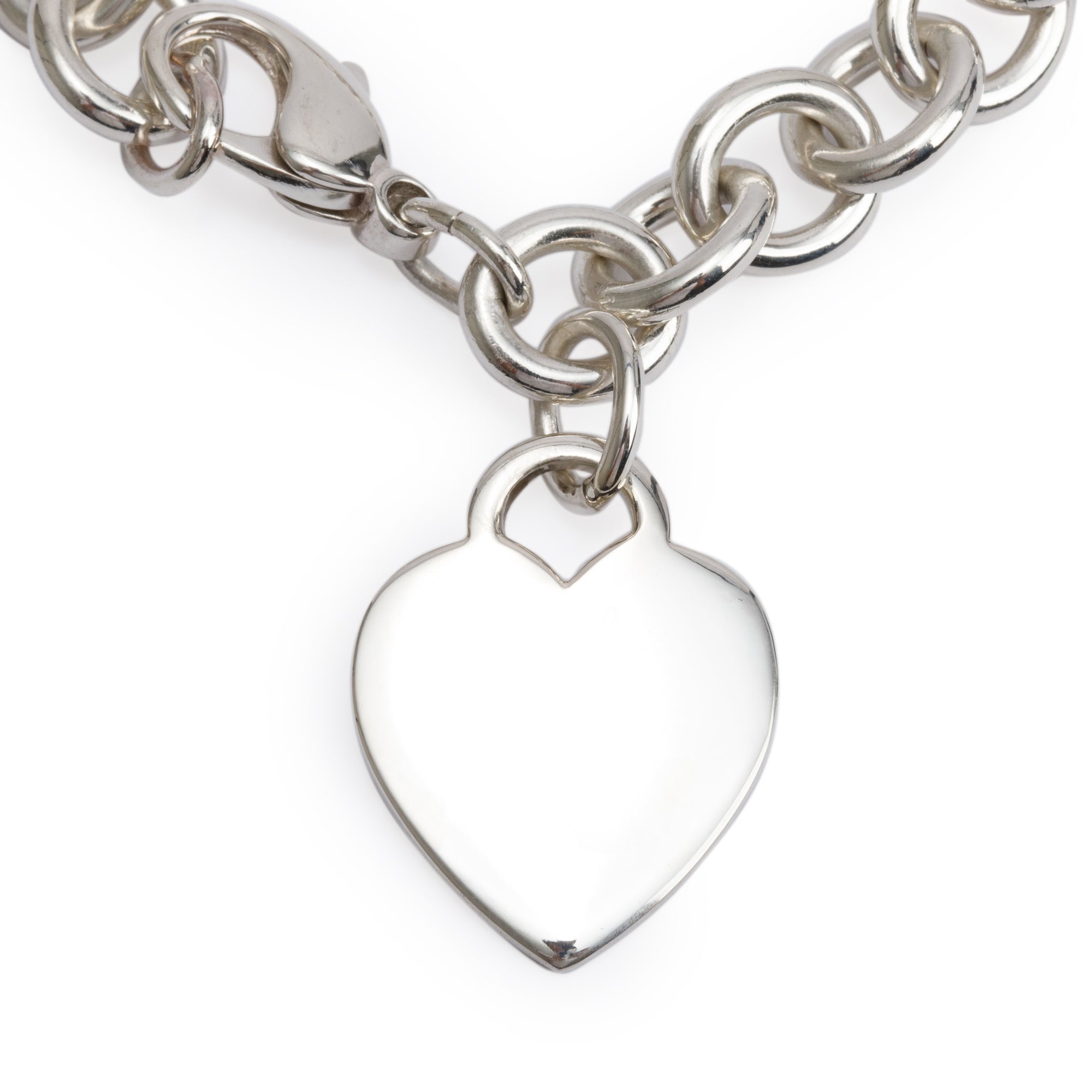 Tiffany & Co. Sterling Silver Heart Tag Charm Bracelet