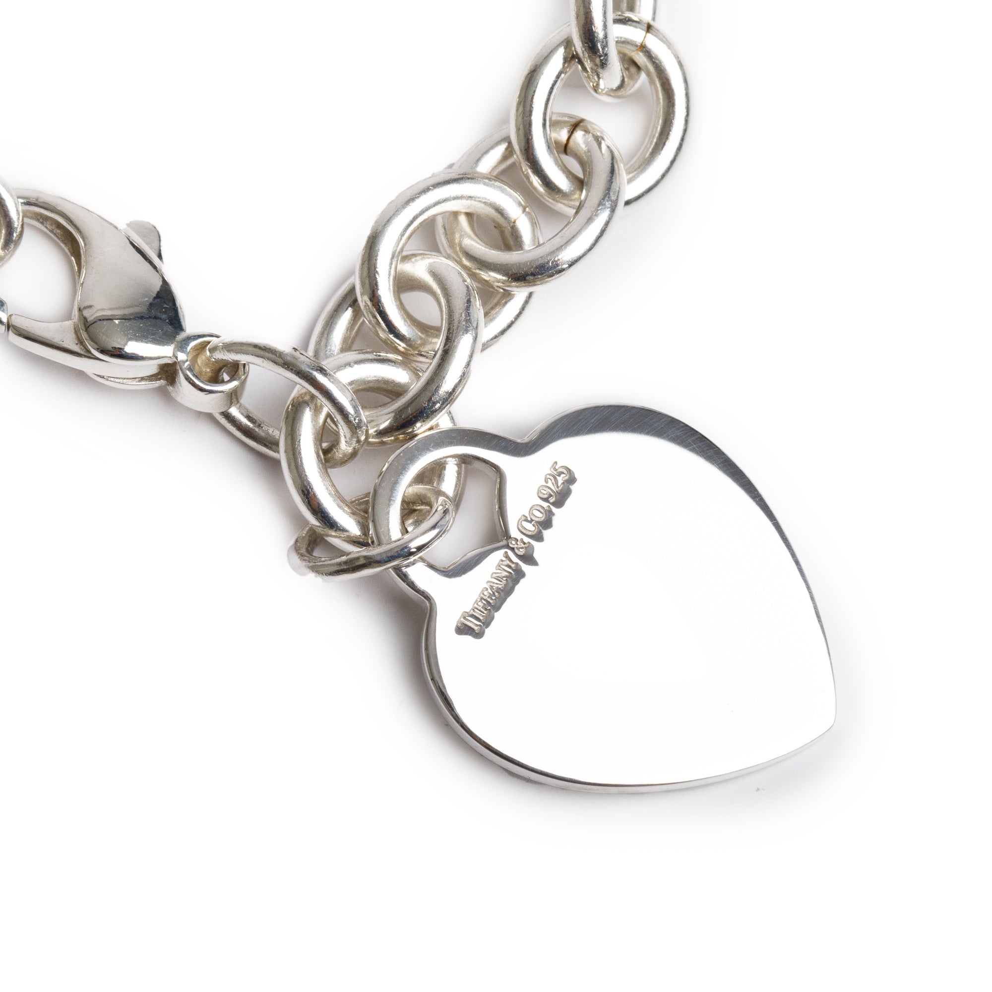 Tiffany & Co. Sterling Silver Heart Tag Charm Bracelet