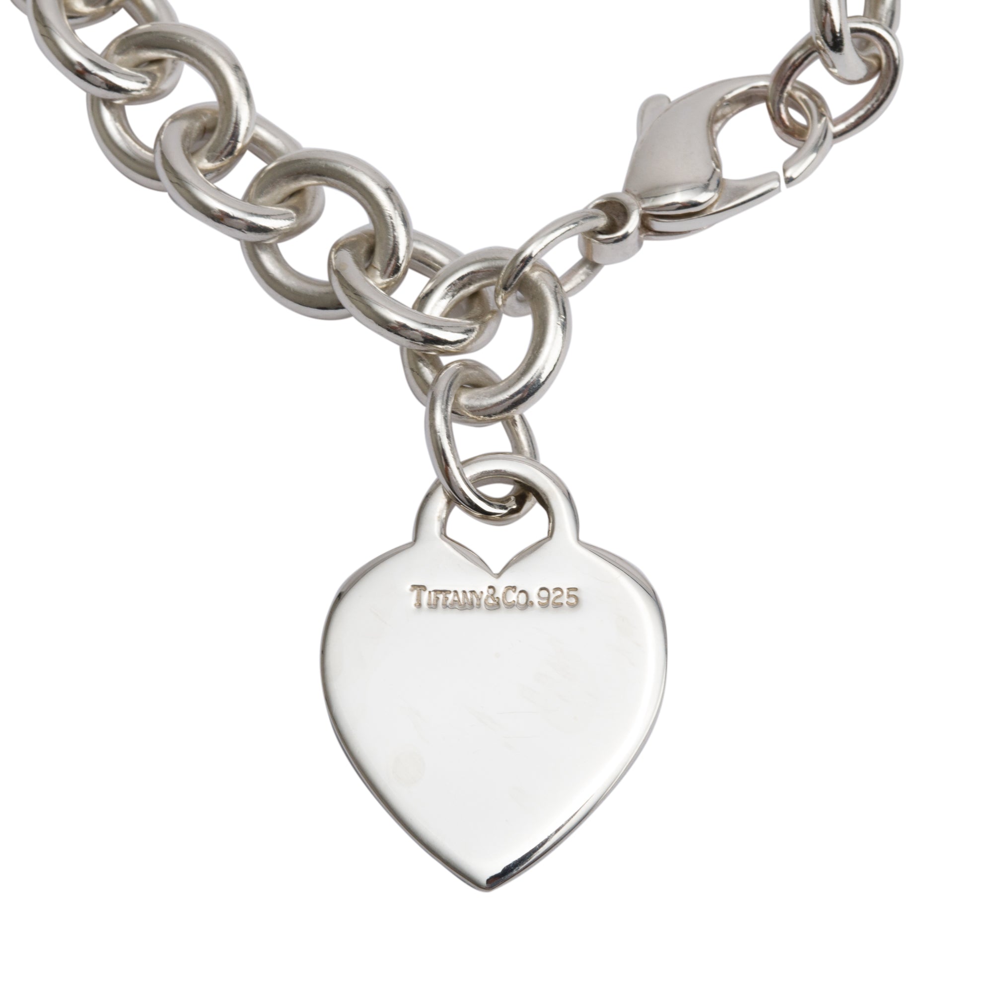 Tiffany & Co. Sterling Silver Heart Tag Charm Bracelet