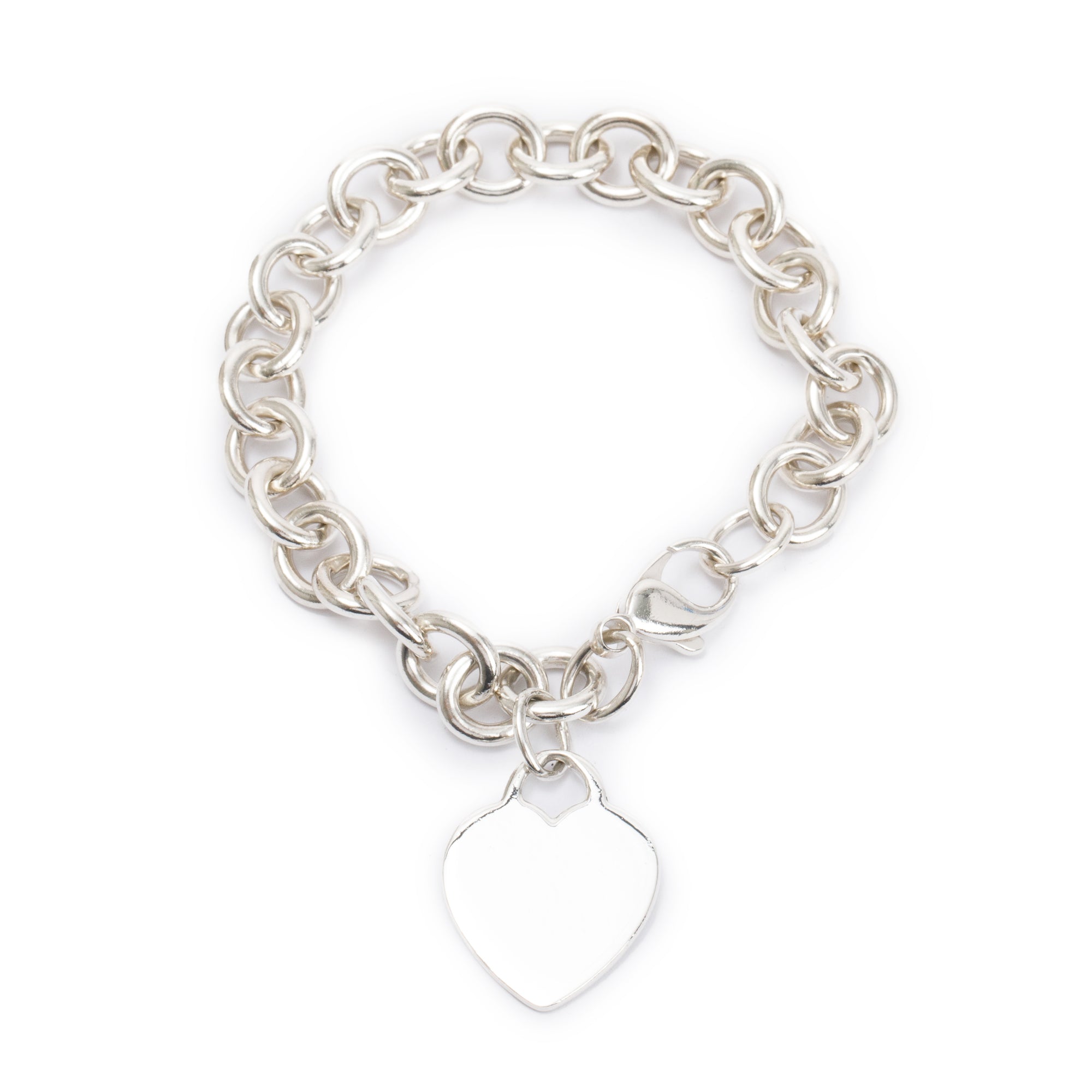 Tiffany & Co. Sterling Silver Heart Tag Charm Bracelet