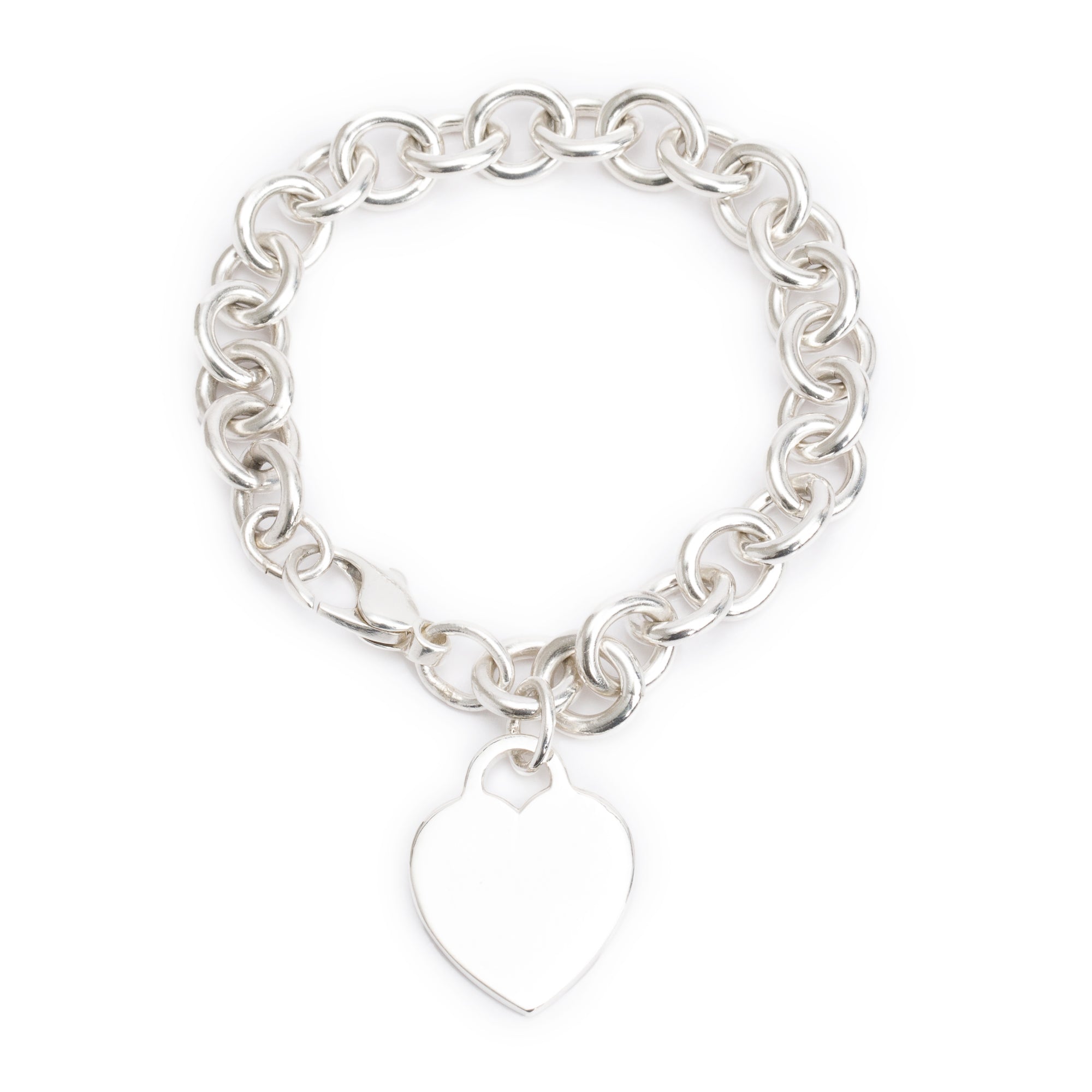 Tiffany & Co. Sterling Silver Heart Tag Charm Bracelet