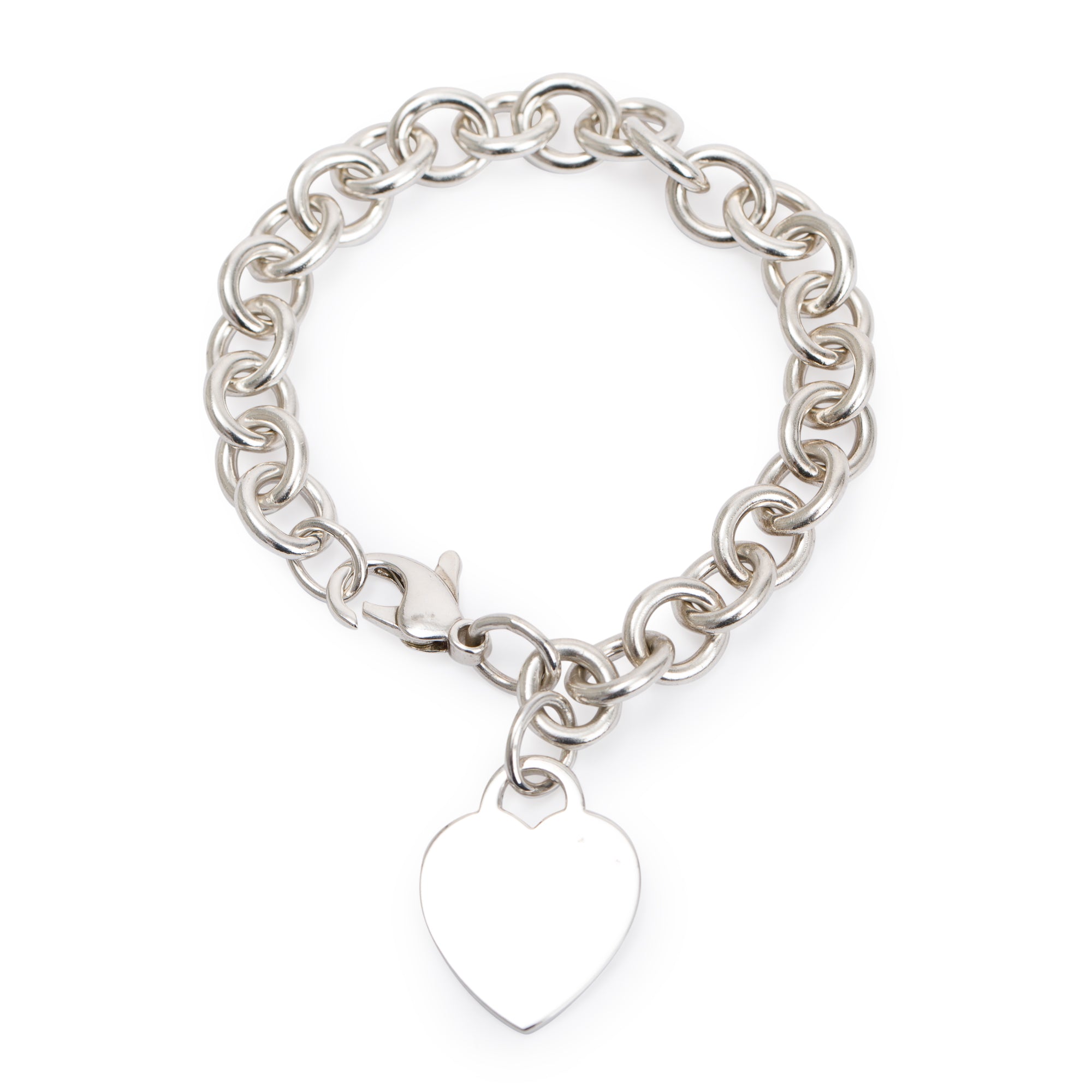Tiffany & Co. Sterling Silver Heart Tag Charm Bracelet
