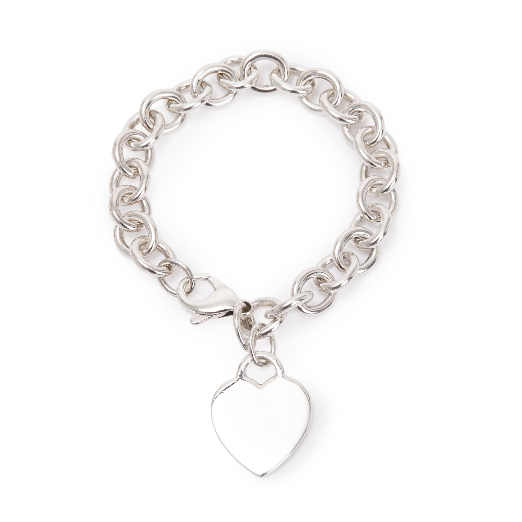 Tiffany & Co. Sterling Silver Heart Tag Charm Bracelet