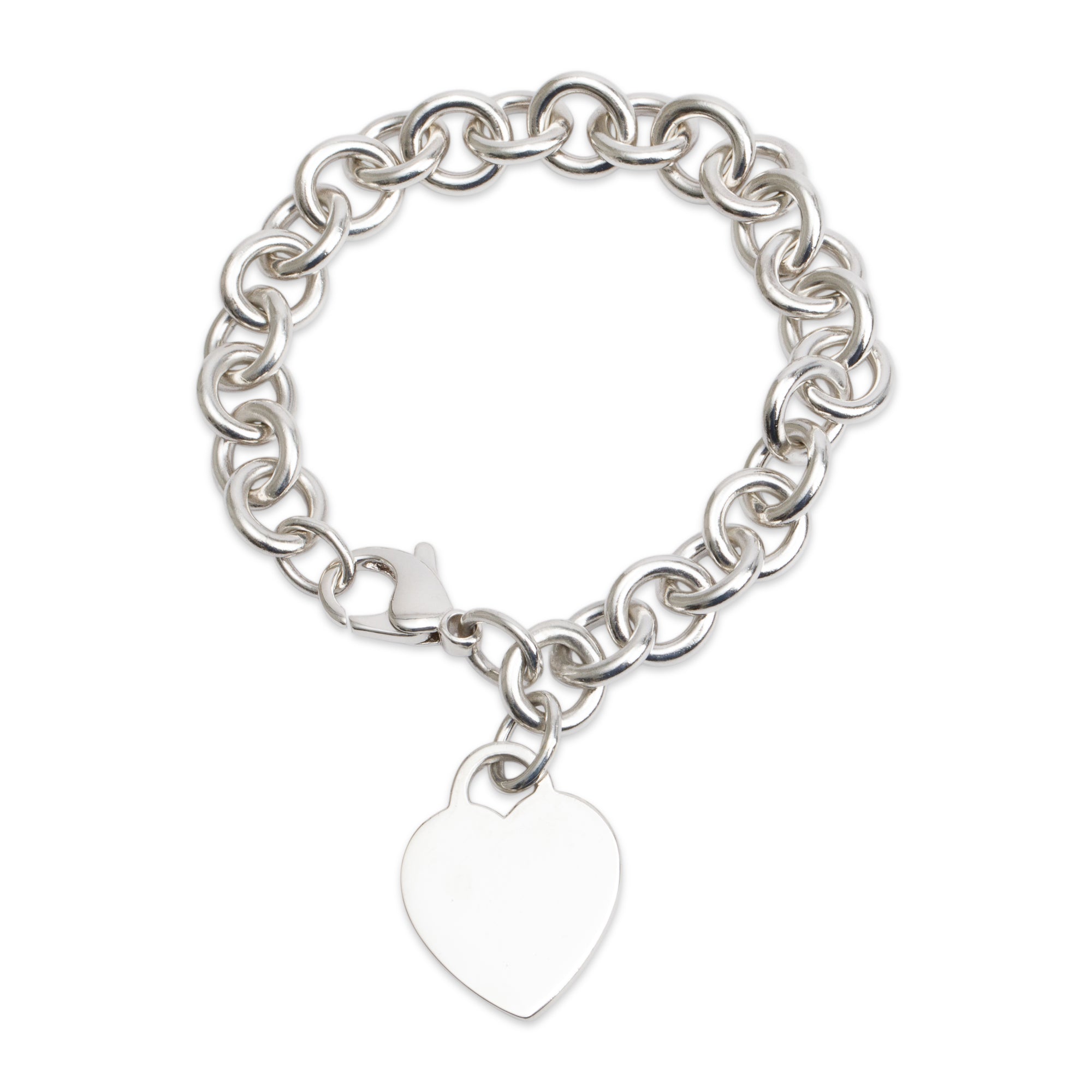 Tiffany & Co. Sterling Silver Heart Tag Charm Bracelet