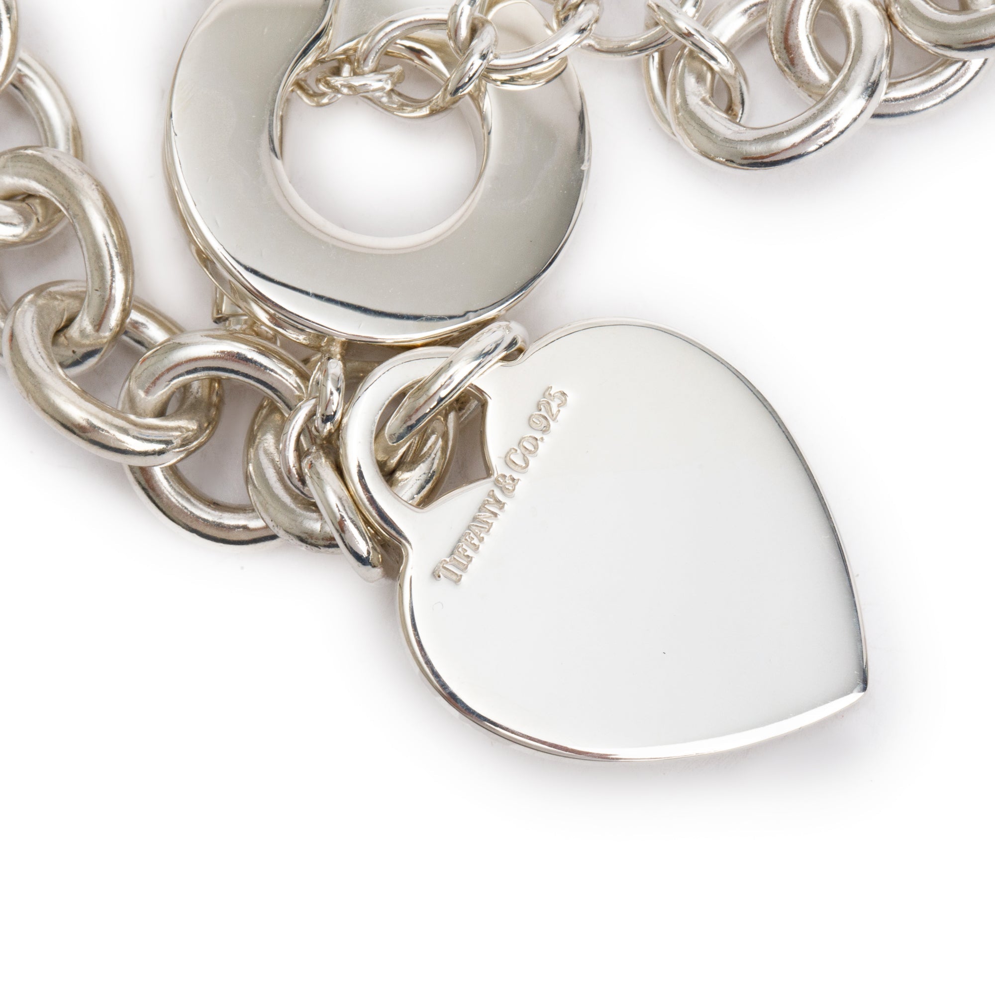 Tiffany & Co. Sterling Silver Heart Tag Necklace with Toggle Clasp