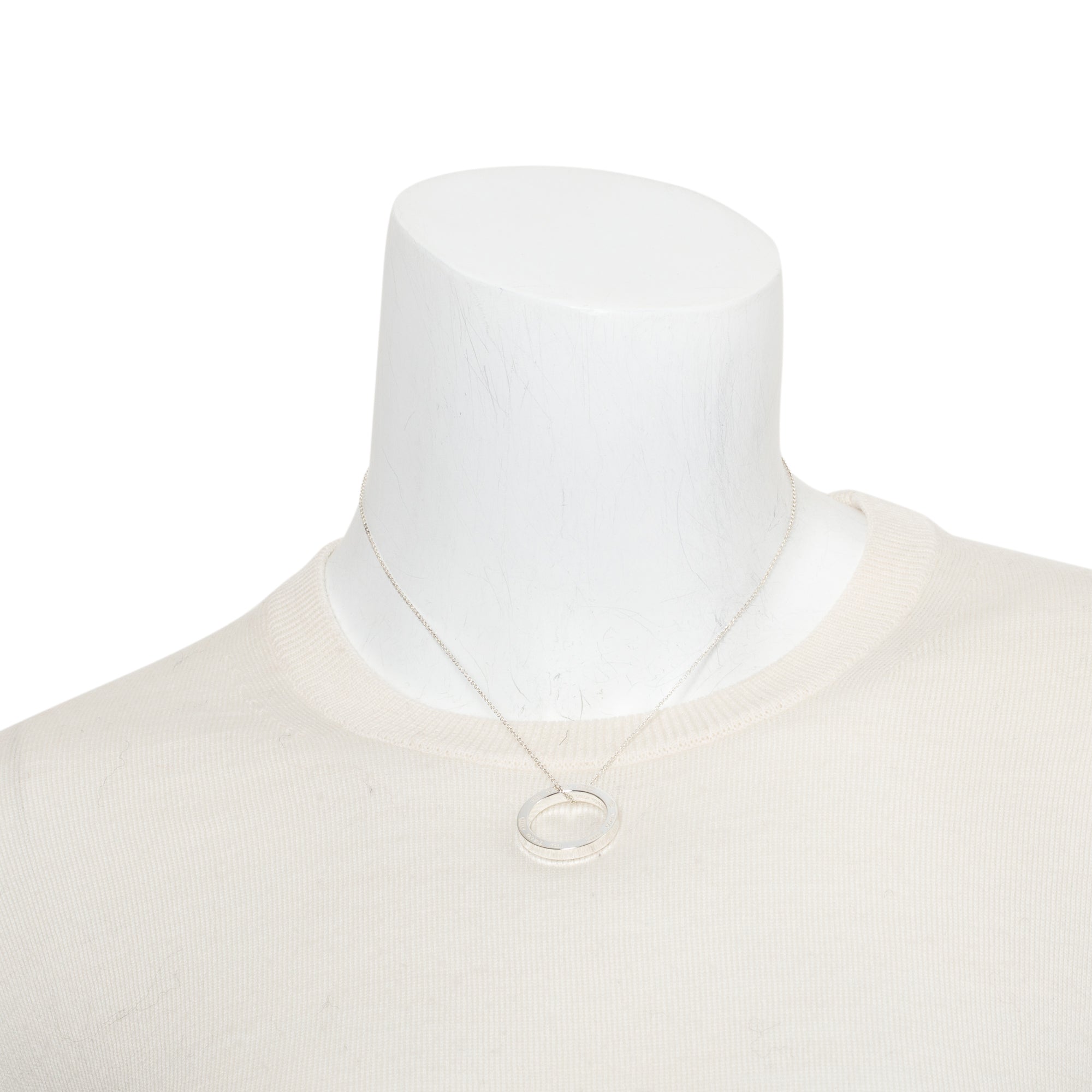 Tiffany & Co. Sterling Silver Large 1837 Circle Pendant Necklace