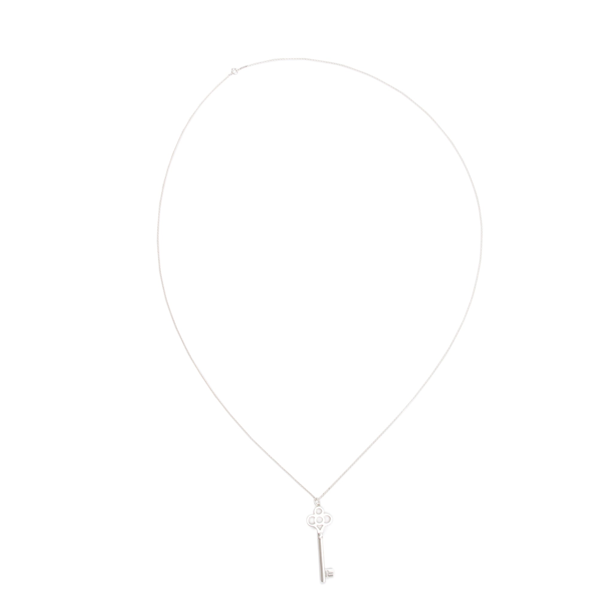 Tiffany & Co. Sterling Silver Large Crown Key Pendant Necklace