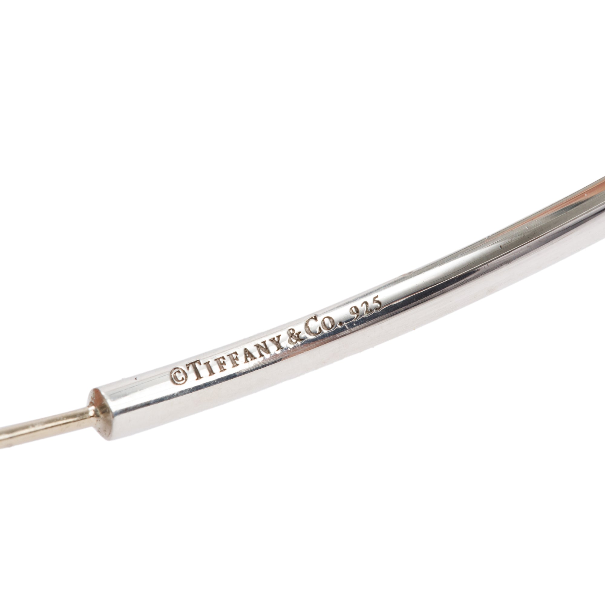 Tiffany & Co. Sterling Silver Large Narrow Hoop Earrings w/ Box