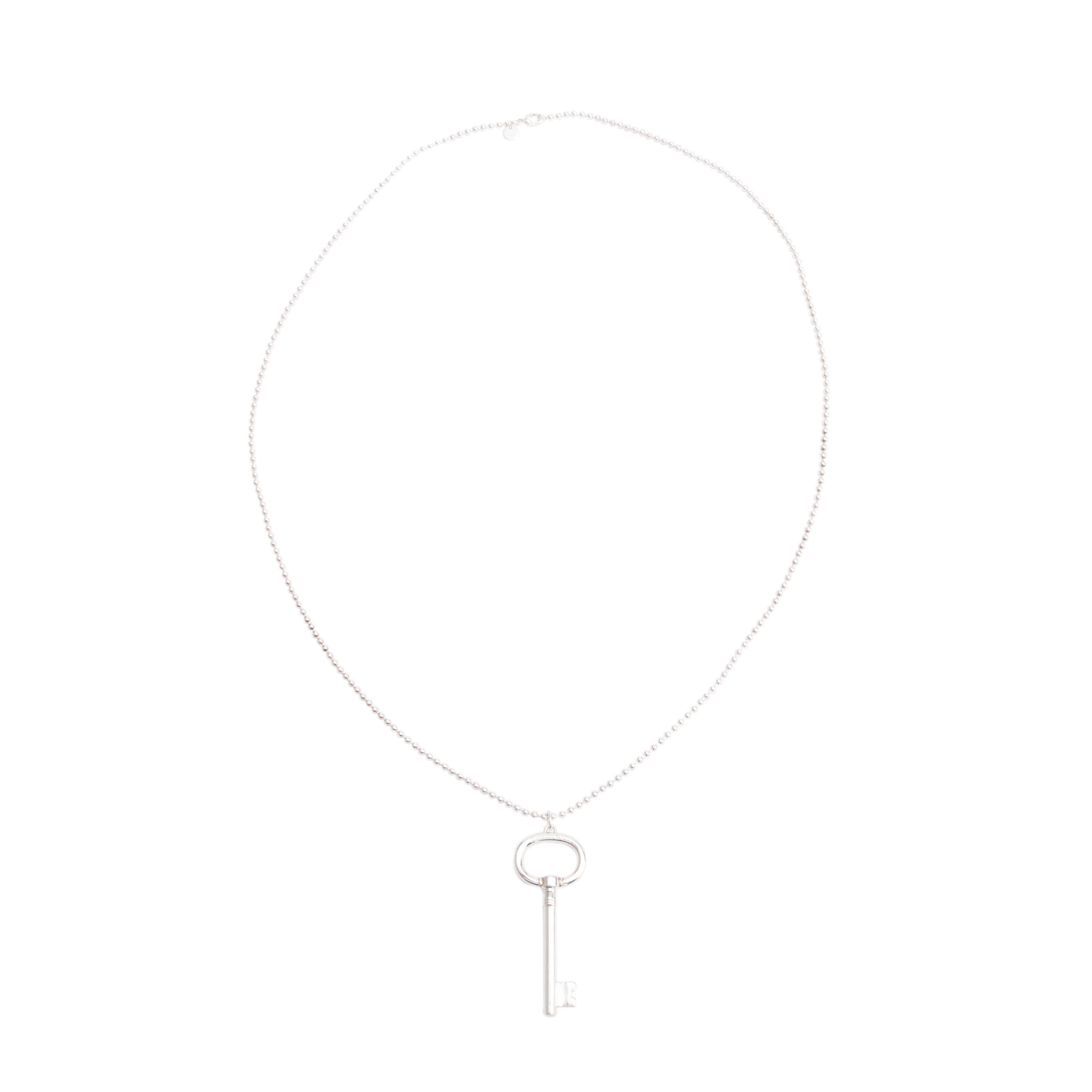 Tiffany & Co. Sterling Silver Large Oval Key Pendant Necklace