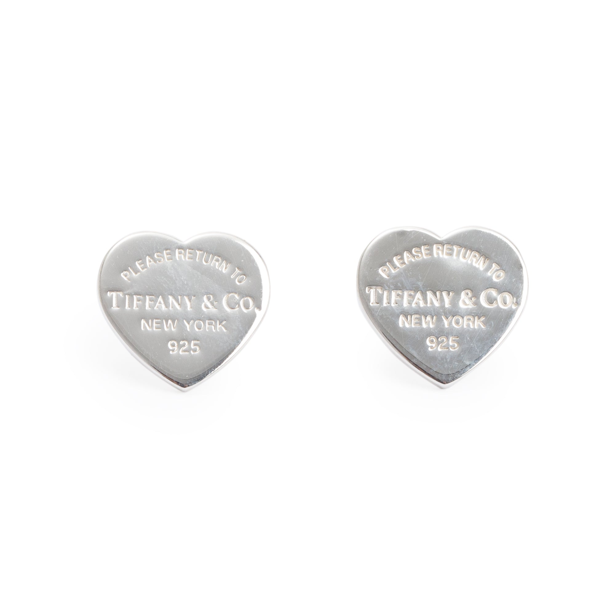 Tiffany & Co. Sterling Silver Large Return to Tiffany Heart Tag Earrings