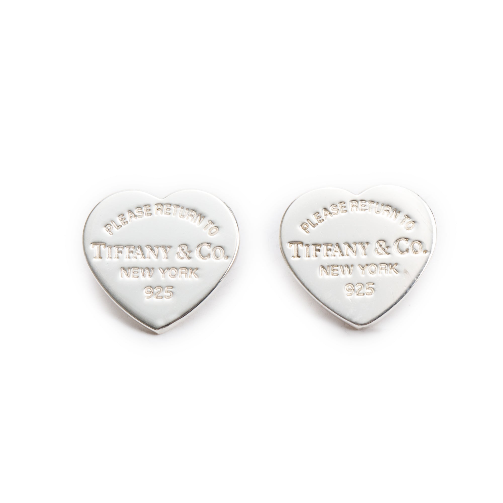 Tiffany & Co. Sterling Silver Large Return to Tiffany Heart Tag Earrings