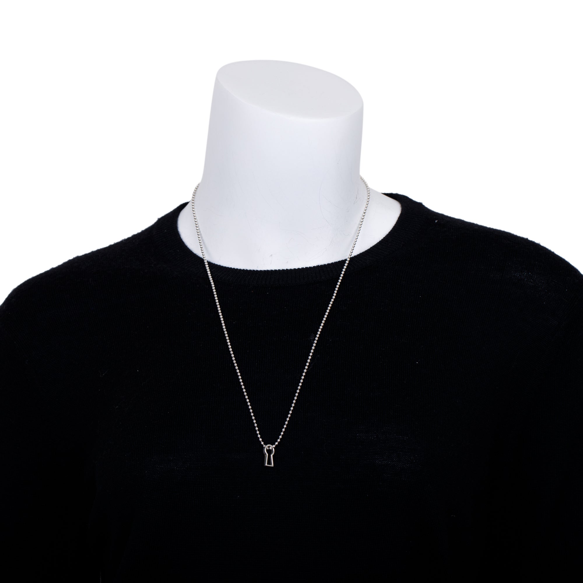 Tiffany & Co. Sterling Silver Makers Keyhole Pendant Necklace