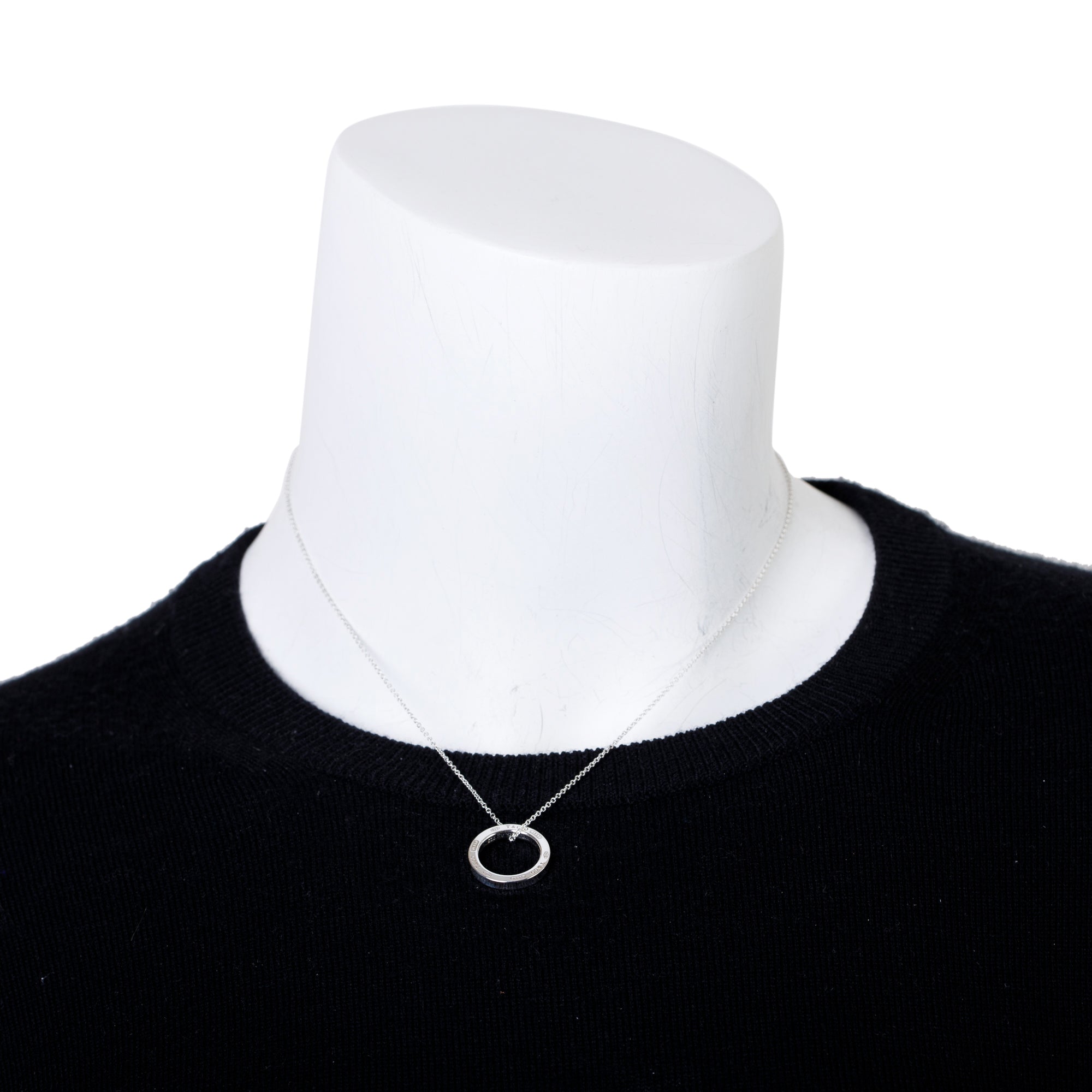 Tiffany & Co. Sterling Silver Medium 1837 Circle Pendant Necklace