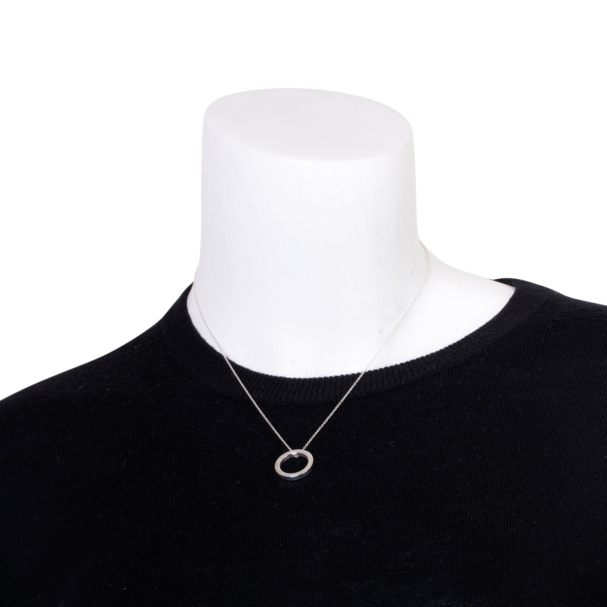 Tiffany & Co. Sterling Silver Medium 1837 Circle Pendant Necklace