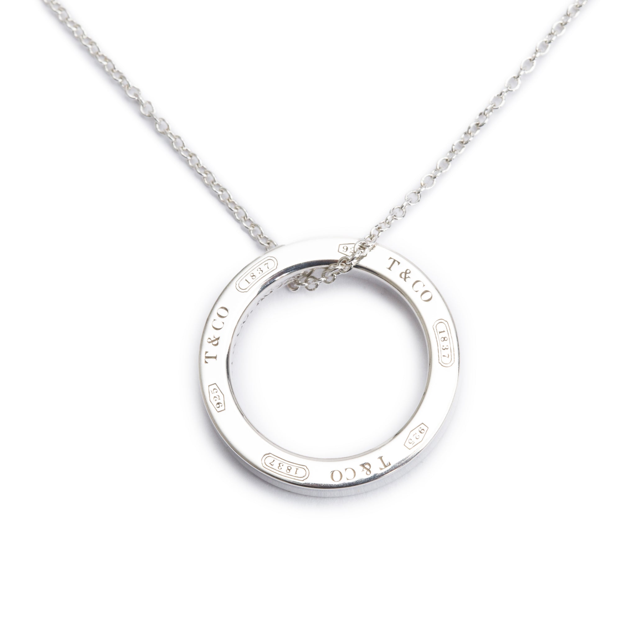 Tiffany & Co. Sterling Silver Medium 1837 Circle Pendant Necklace