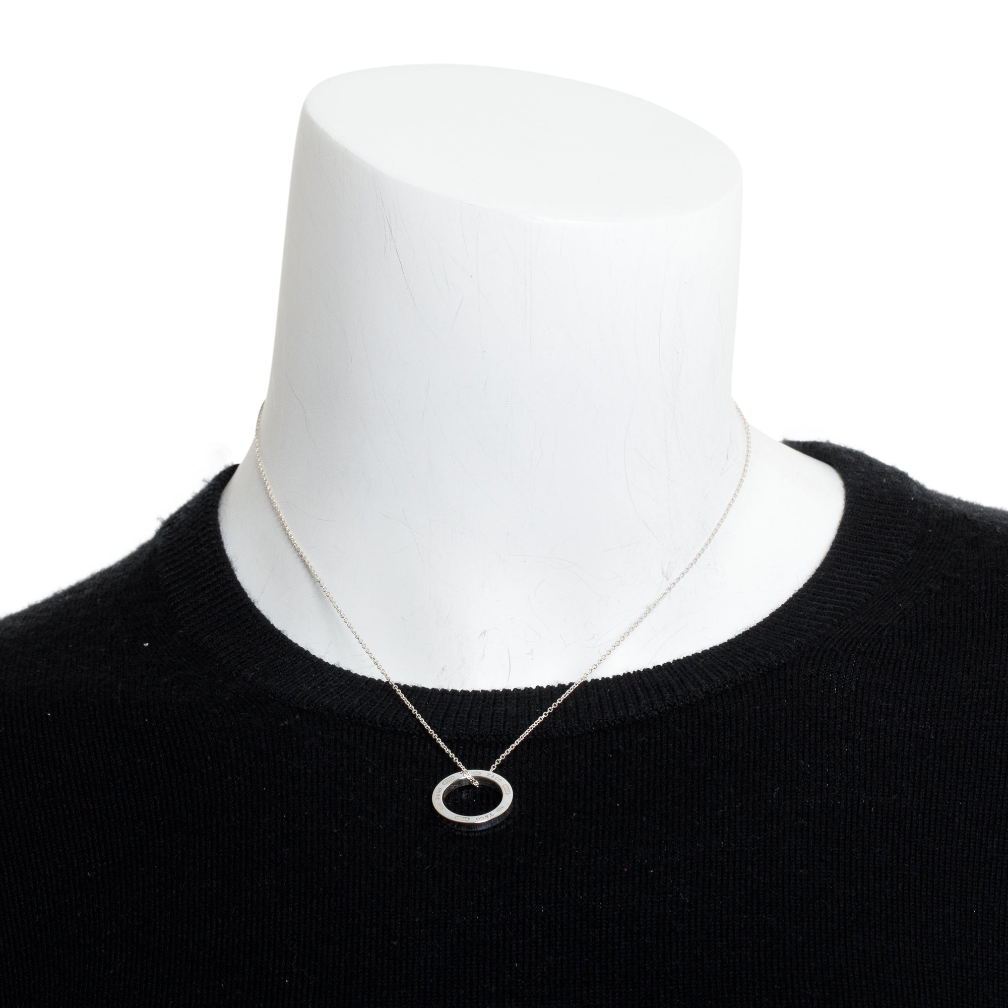 Tiffany & Co. Sterling Silver Medium 1837 Circle Pendant Necklace