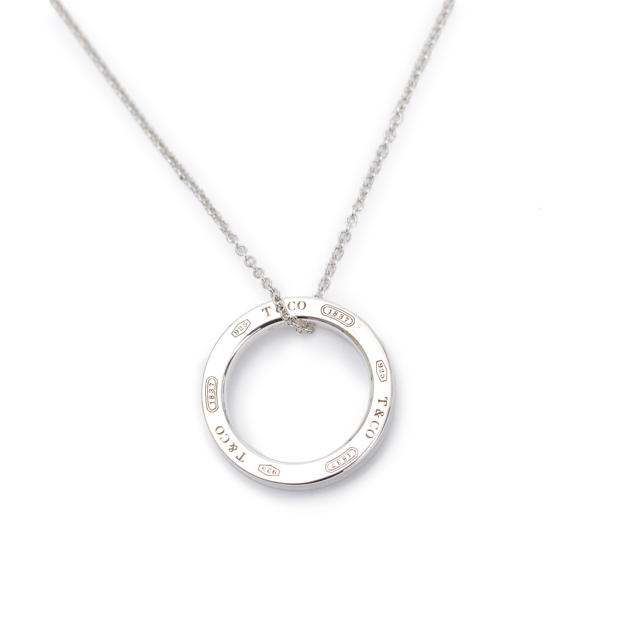 Tiffany & Co. Sterling Silver Medium 1837 Circle Pendant Necklace
